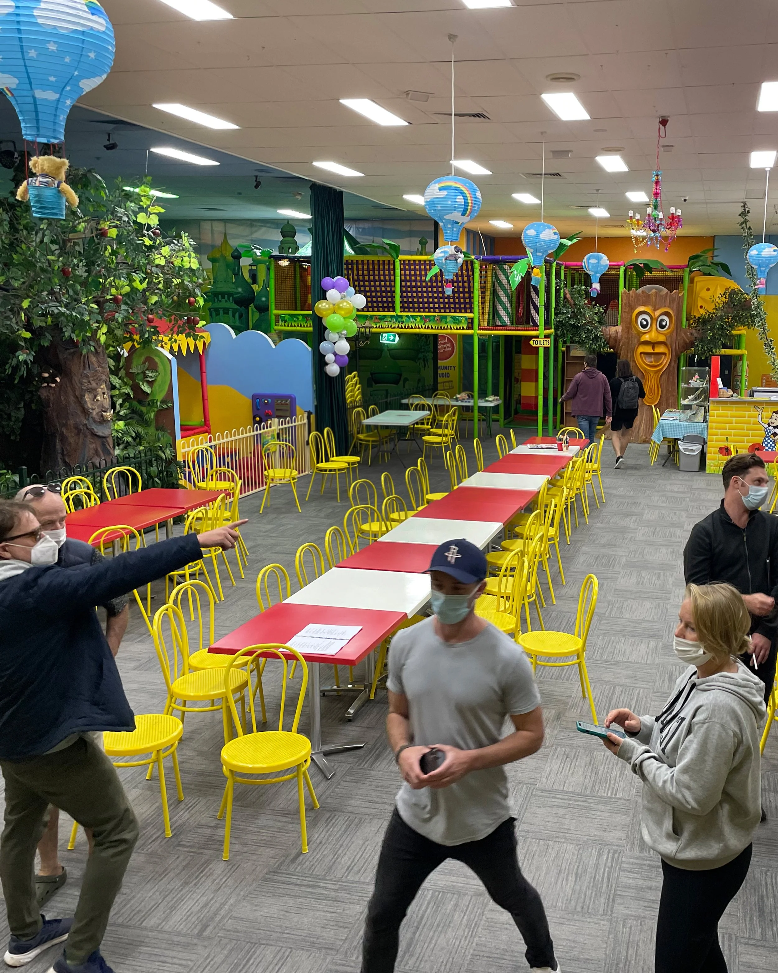 On set at OZ Funland Campbelltown for the film ‘Christmess’ (Dir: Heath Davis 2023). Photo: Brick Studios