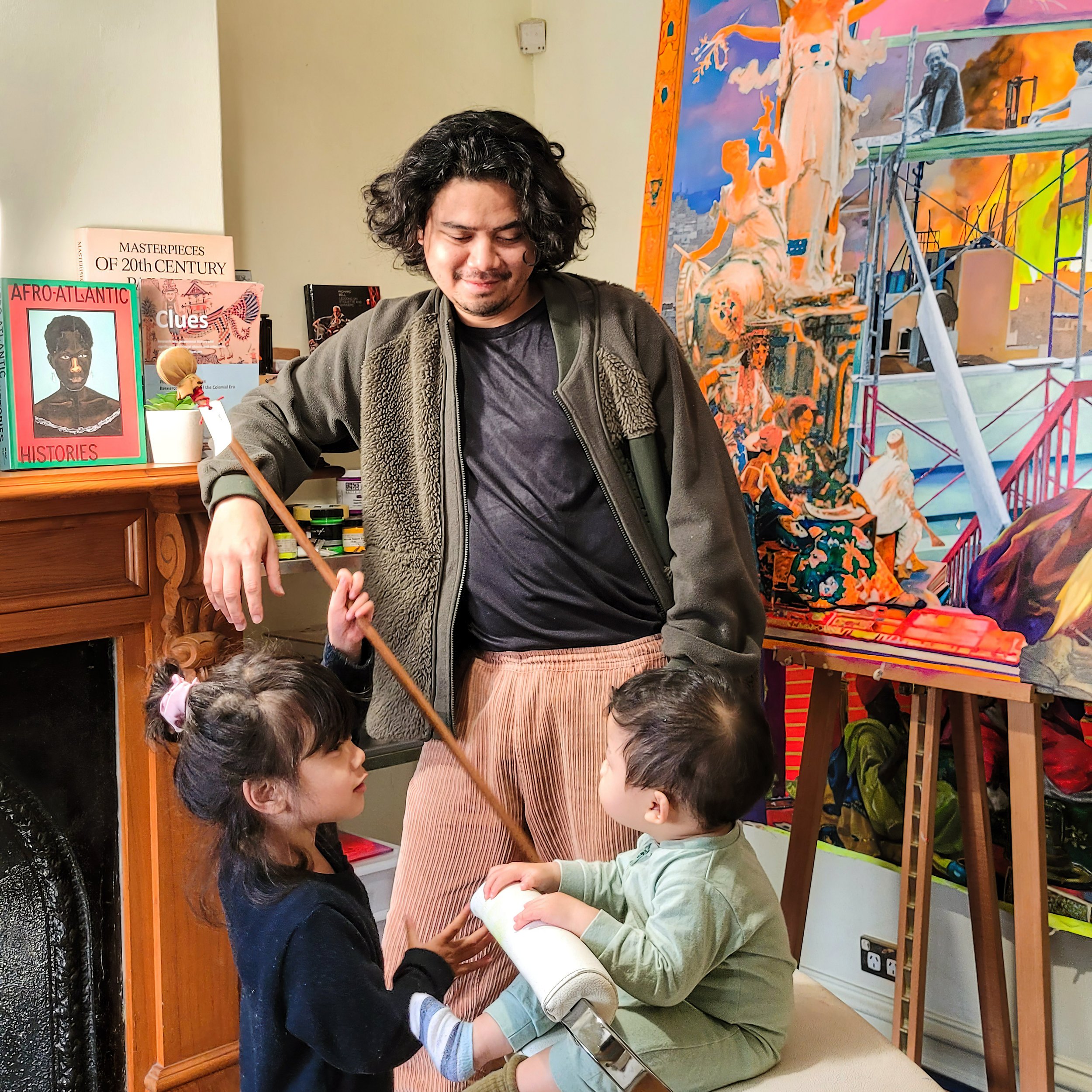 Zico Albaiquni and his family in Melbourne, 2023. Courtesy the artist.