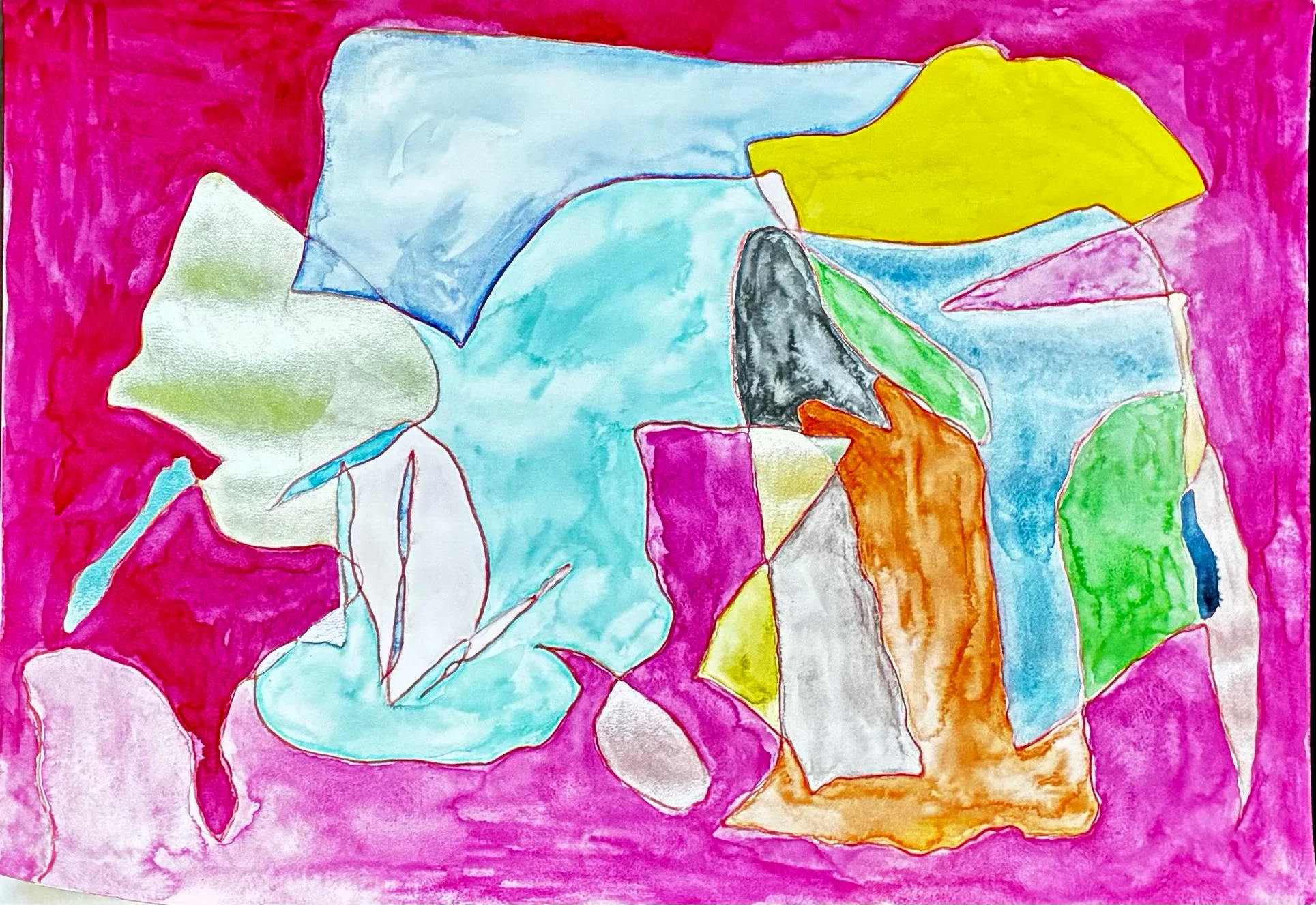 Mess on My Sofa – Watercolour and pen – 297 × 420 mm