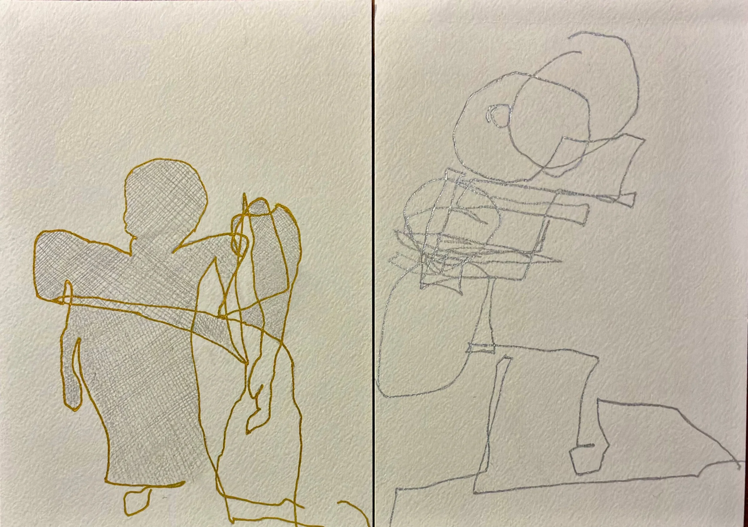 Left hand studies Lankelly Place – Pencil and pen – 148 × 210 mm