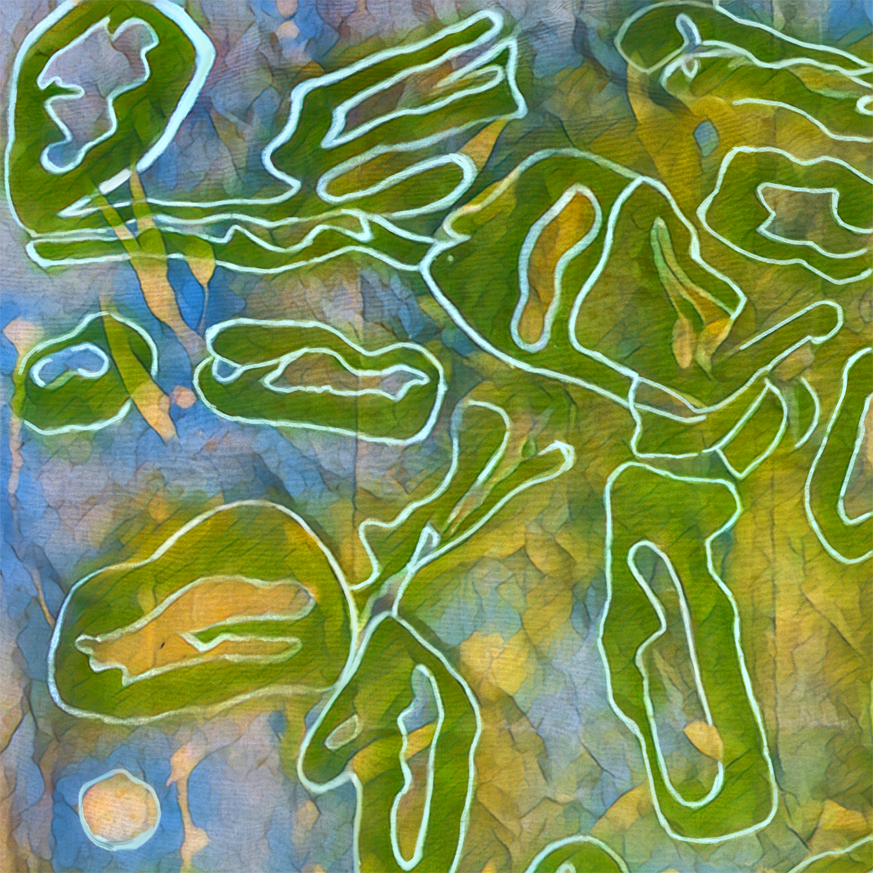 "Bark Ghosts" Printed Silk 120cm x 120cm