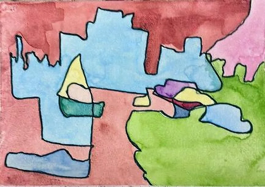 The City Half Remembered – Watercolour and pen – 148 × 210 mm