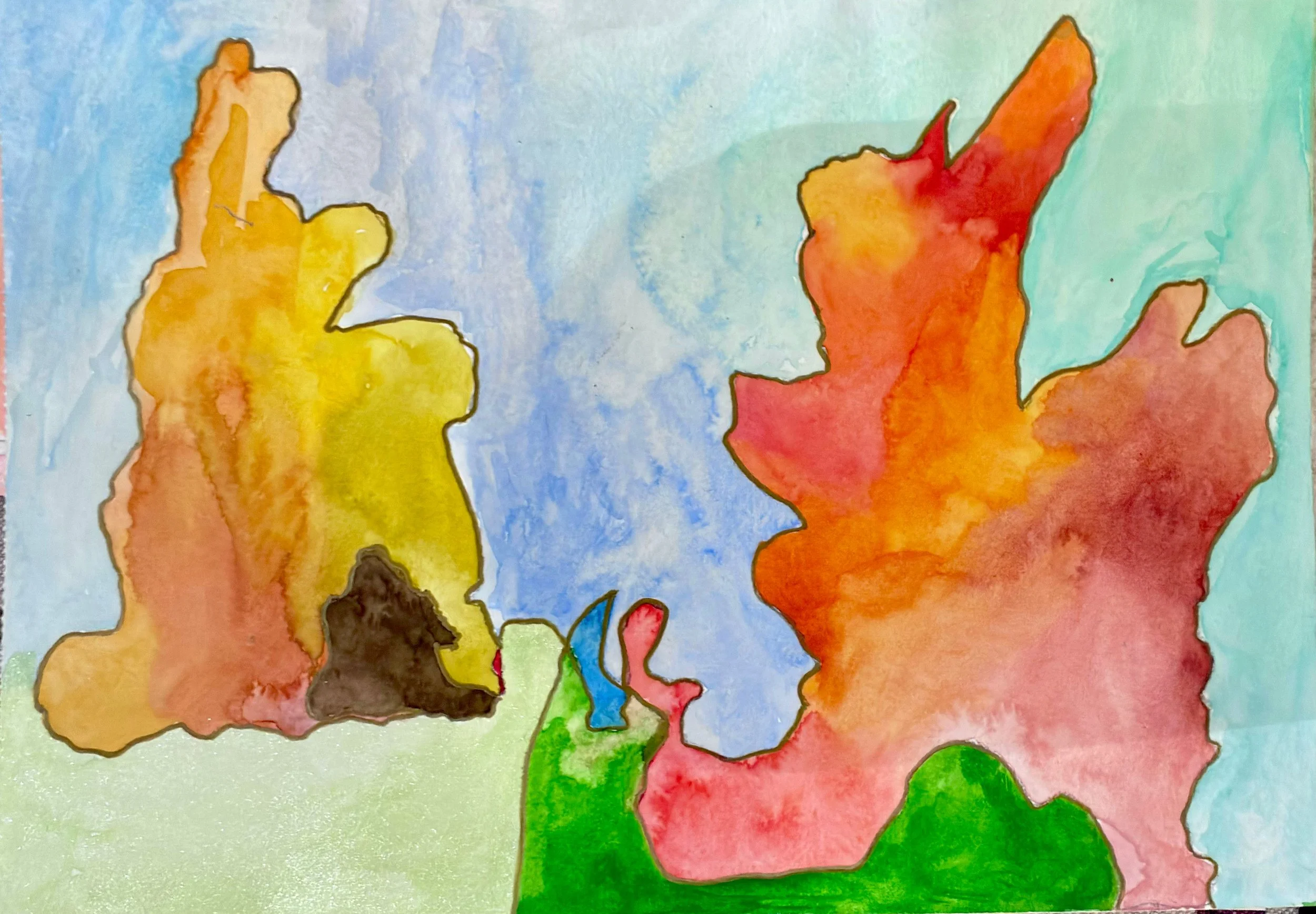 Autumn Canopy – Watercolour and pen – 210 × 297 mm