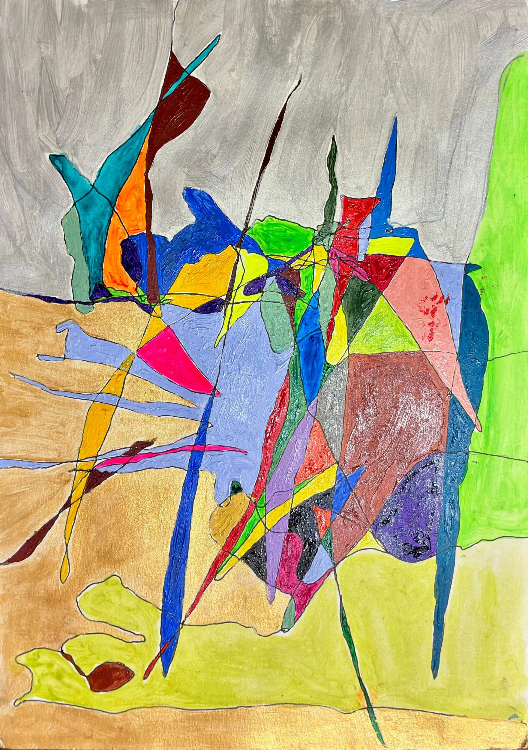 Ship Wreck – Acrylic and pen – 297 × 210 mm