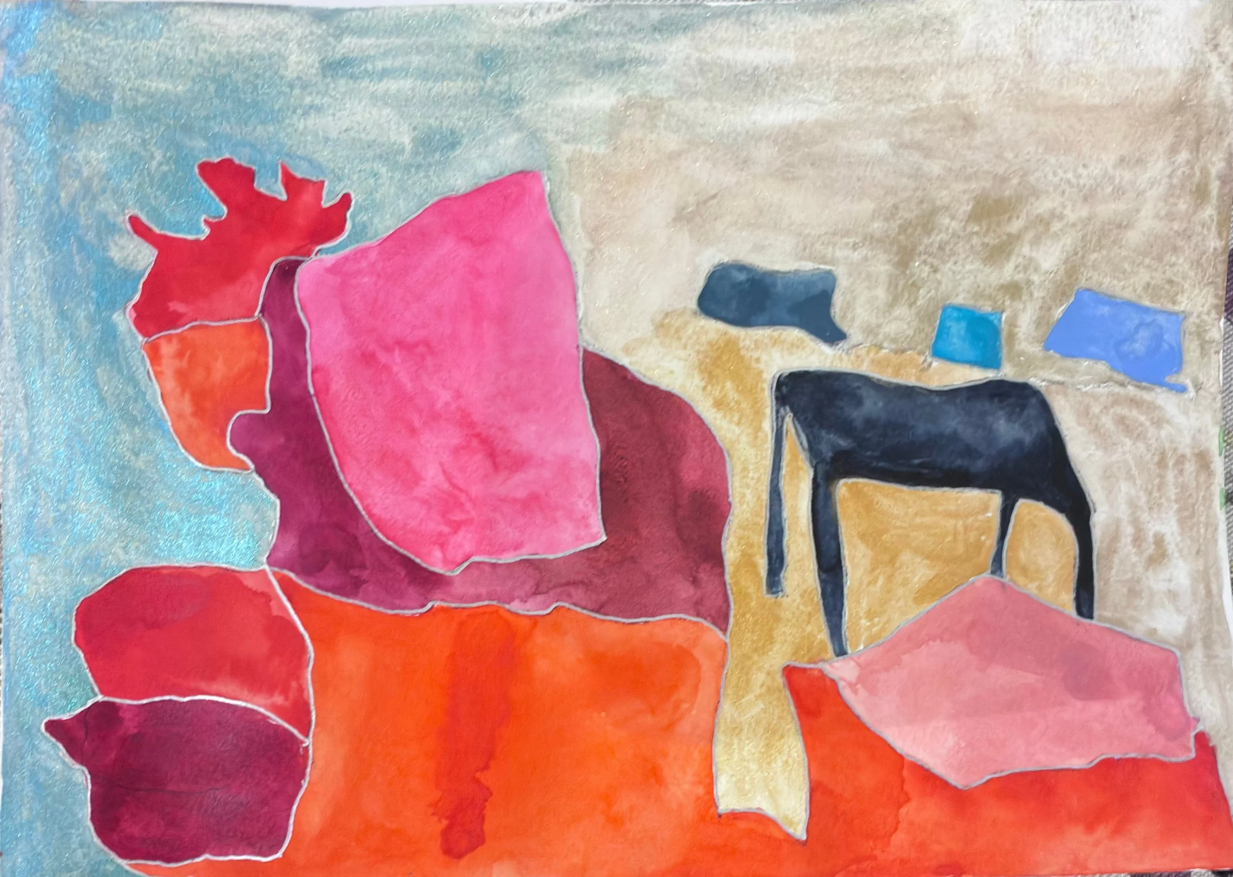 The Unresolved Animal – Watercolour and pen – 210 × 297 mm – Sold
