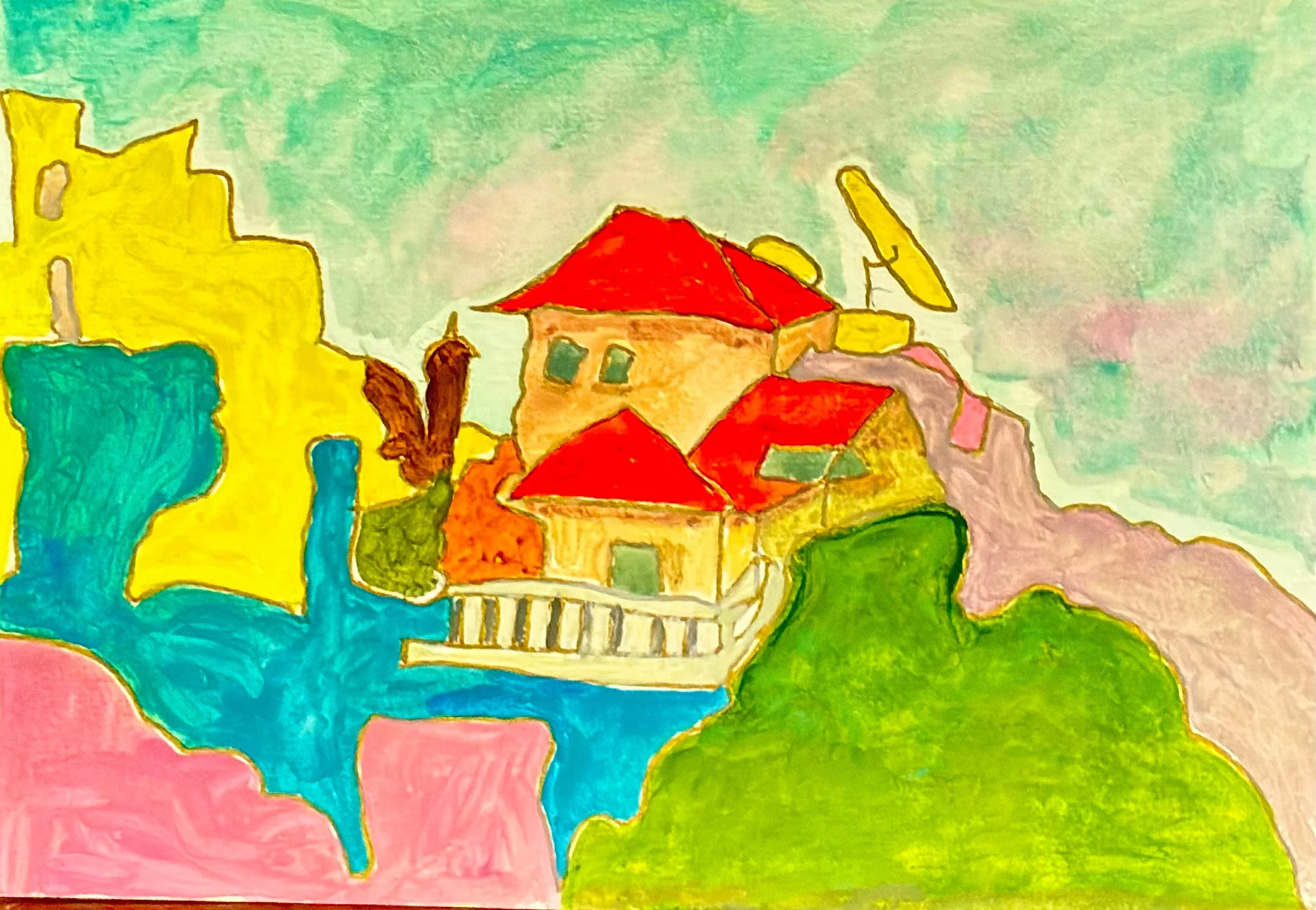 20 Wylde Street from the Wharf – Watercolour and pen – 148 × 210 mm