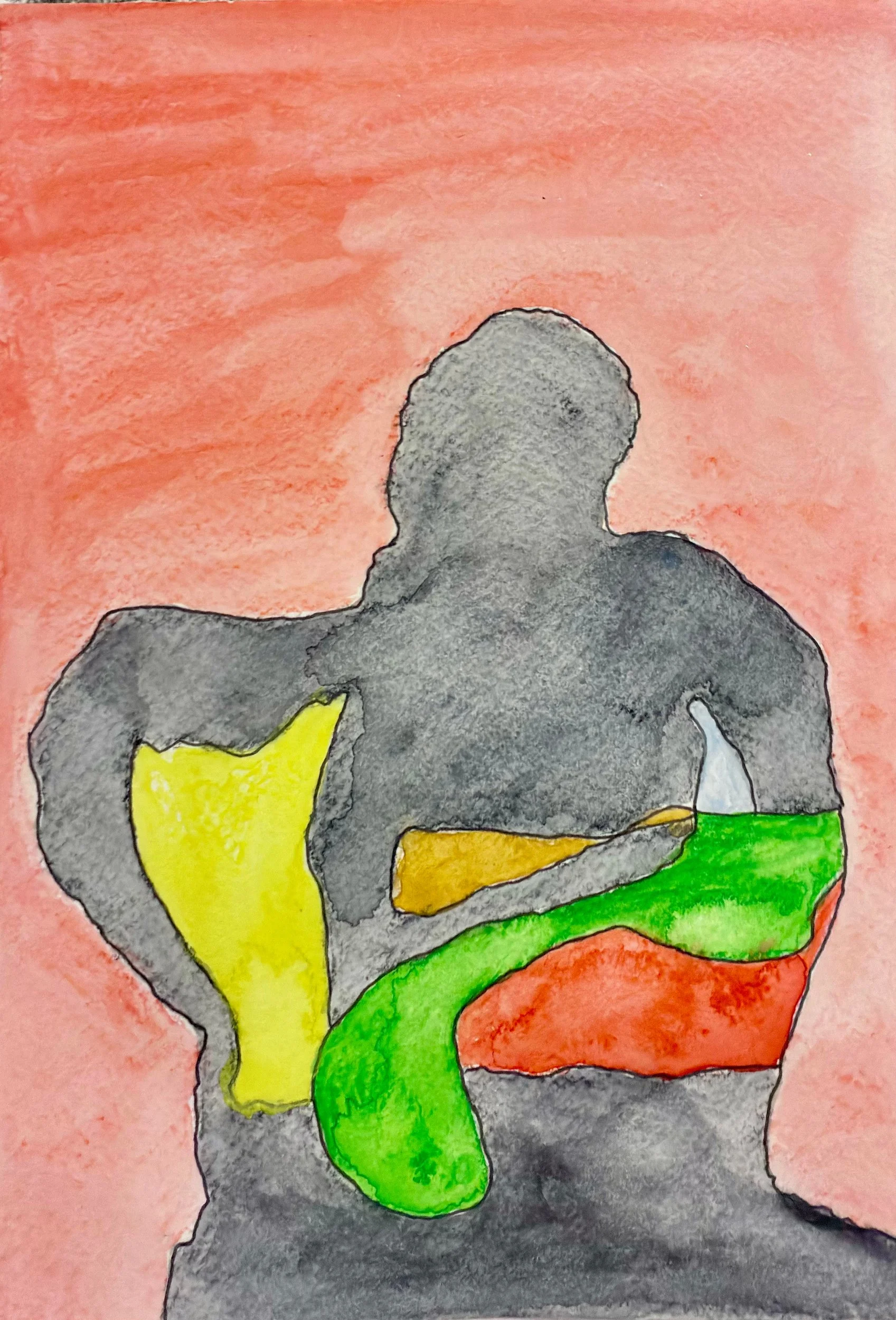 Held Within – Watercolour and pen – 210 × 148 mm