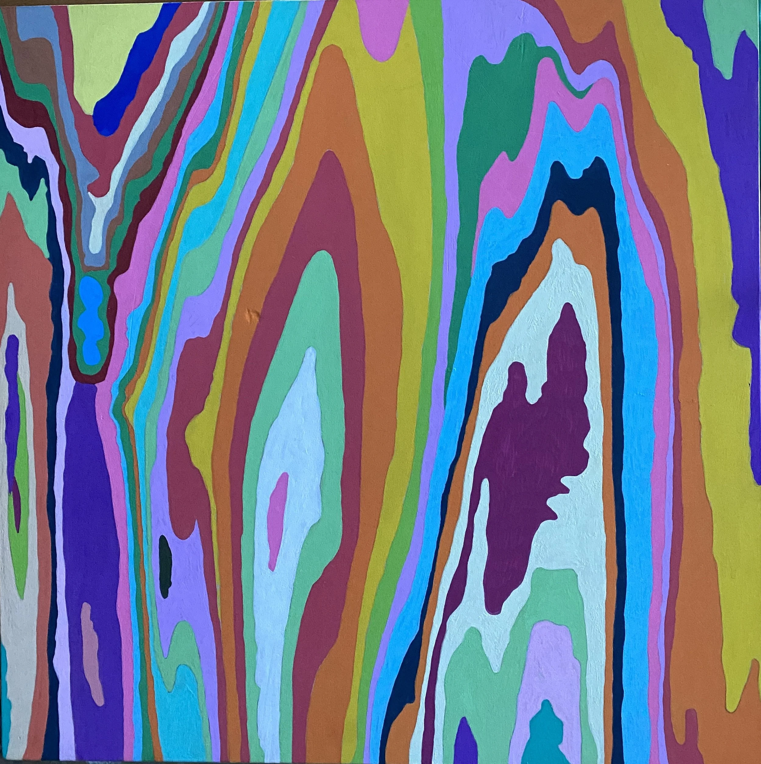 “Igneous Imaginings”. 50cm x 40 cm Acrylic on Wood $450.00