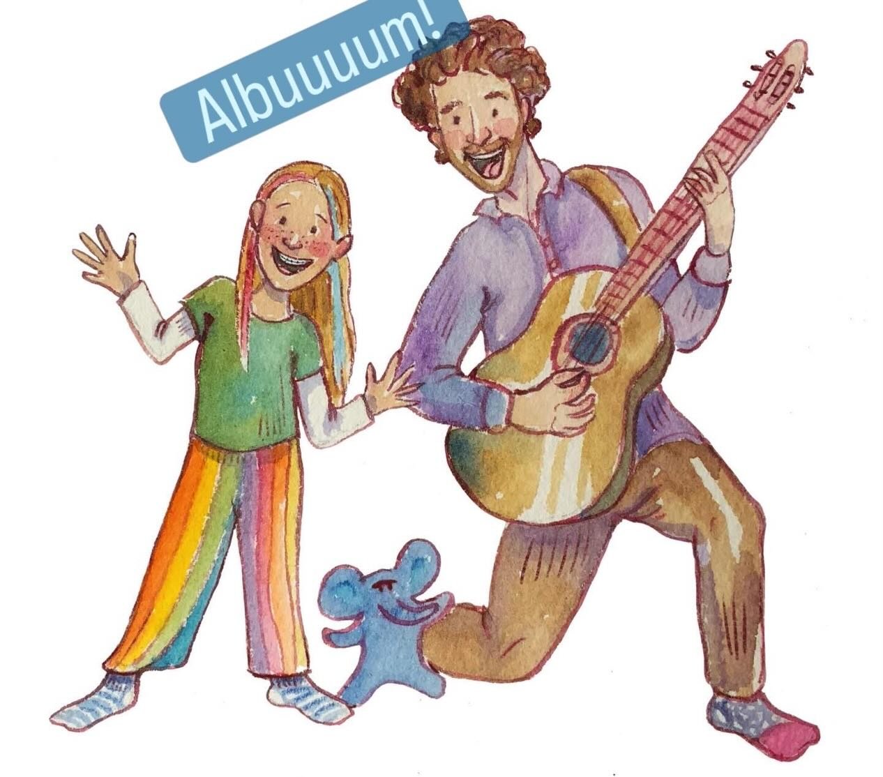 Carla og jeg har leget musik siden hun var en kr&oslash;lh&aring;ret bebs. Nu har vi lavet et album, og jeg er en revnende stolt far. Vi har skrevet sangene p&aring; vej ned i flyverdragten og i bilen til skole. Og Baba (den bl&aring; elefant) er bar