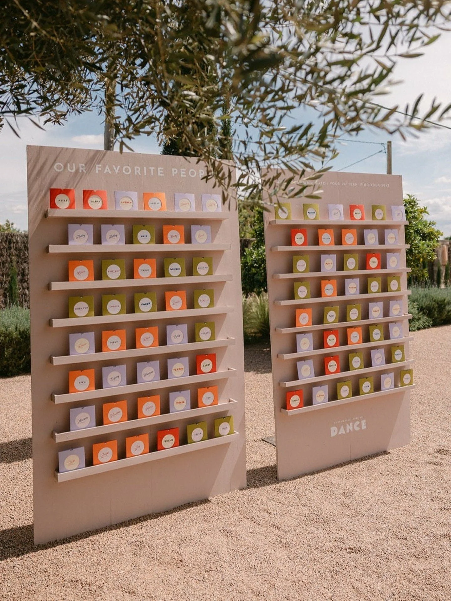 These escort cards are a detail I'll forever be proud of. Laura and Eugene told me early on in the planning process that they liked games. Garden games on the lawn felt too twee for them, so we came up with something a little more subtle. A tiny game