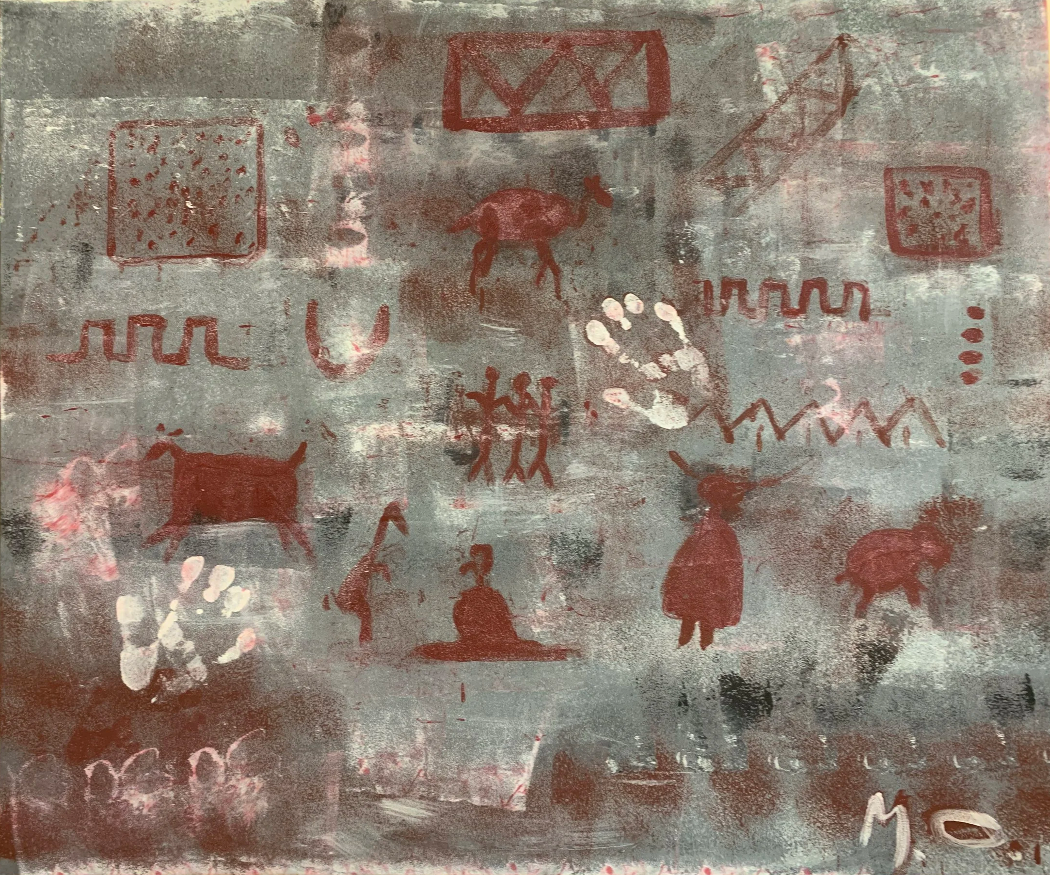 Felsmalereien - Acryl auf Leinwand - 100 x 120 cm - 2025