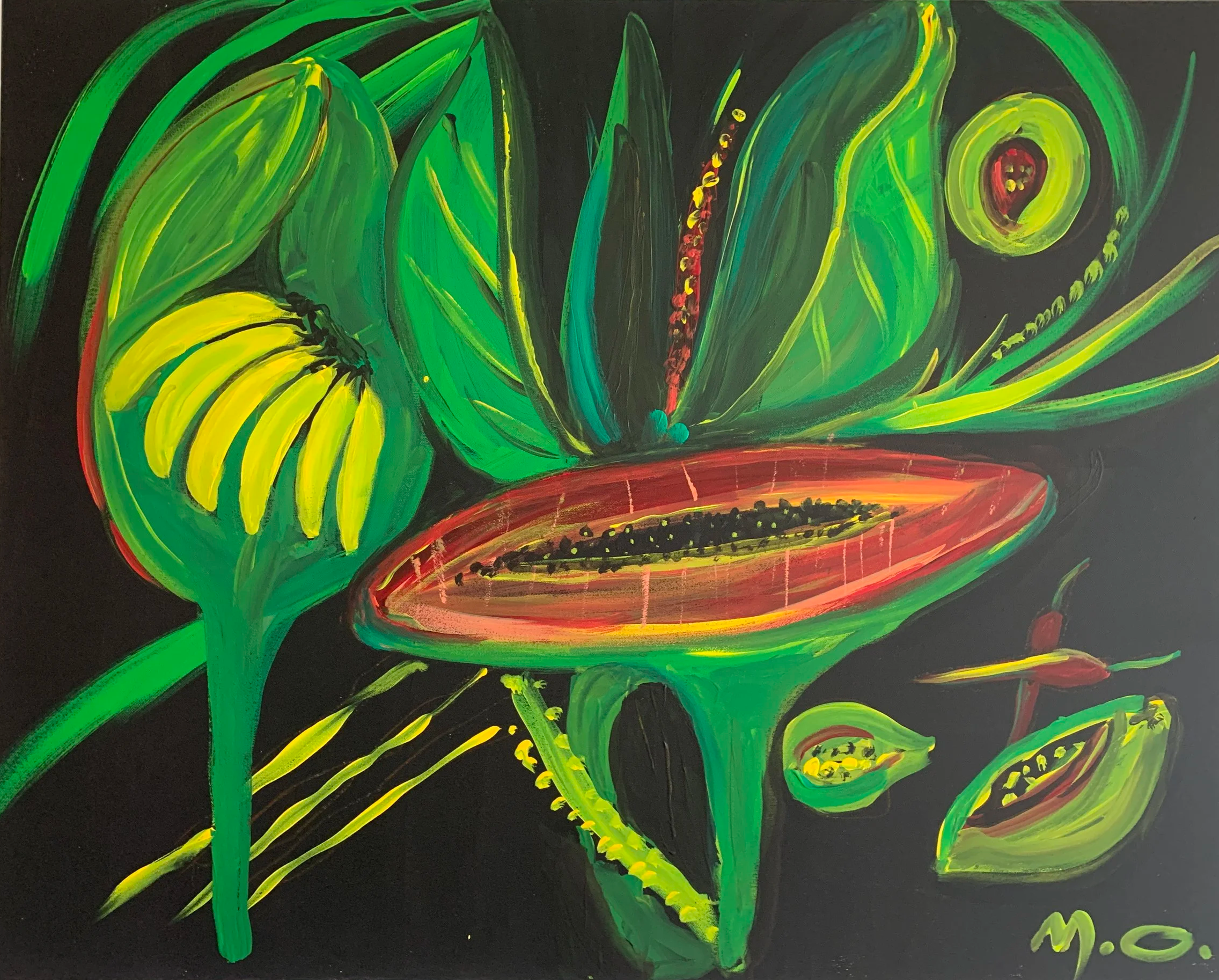 Papaya - Acryl auf Leinwand - 80 x 100 cm - 2026