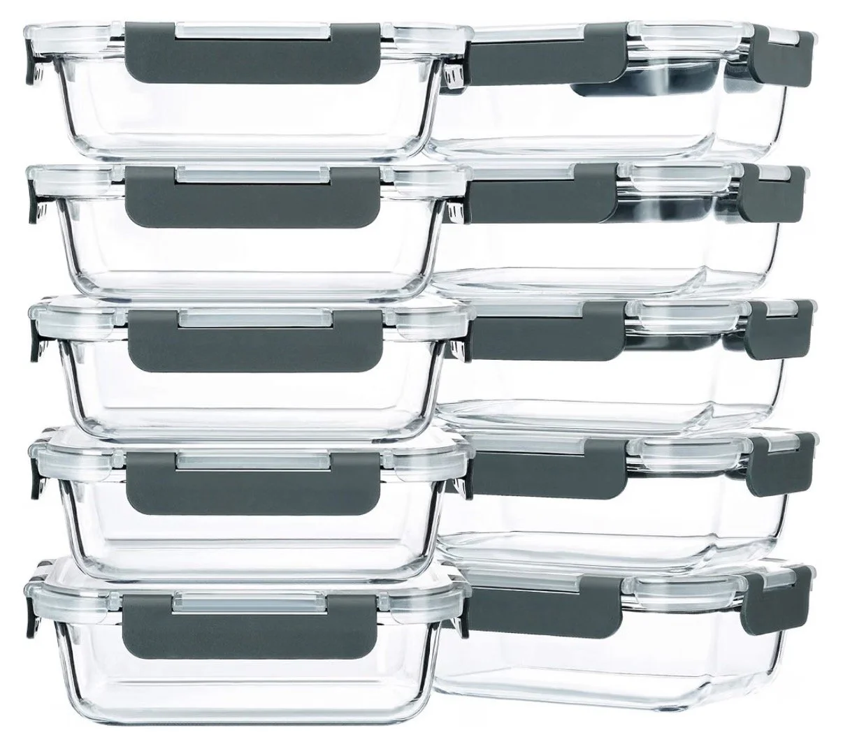 M MCIRCO 10-Pack 22oz Glass Meal Prep Containers