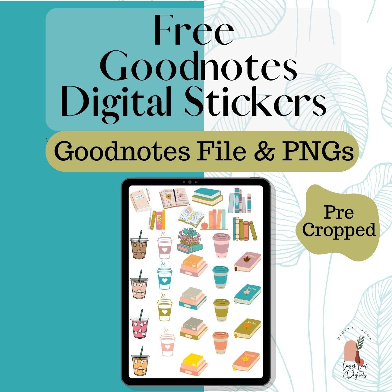 Free Books and Coffee DIGITAL Stickers