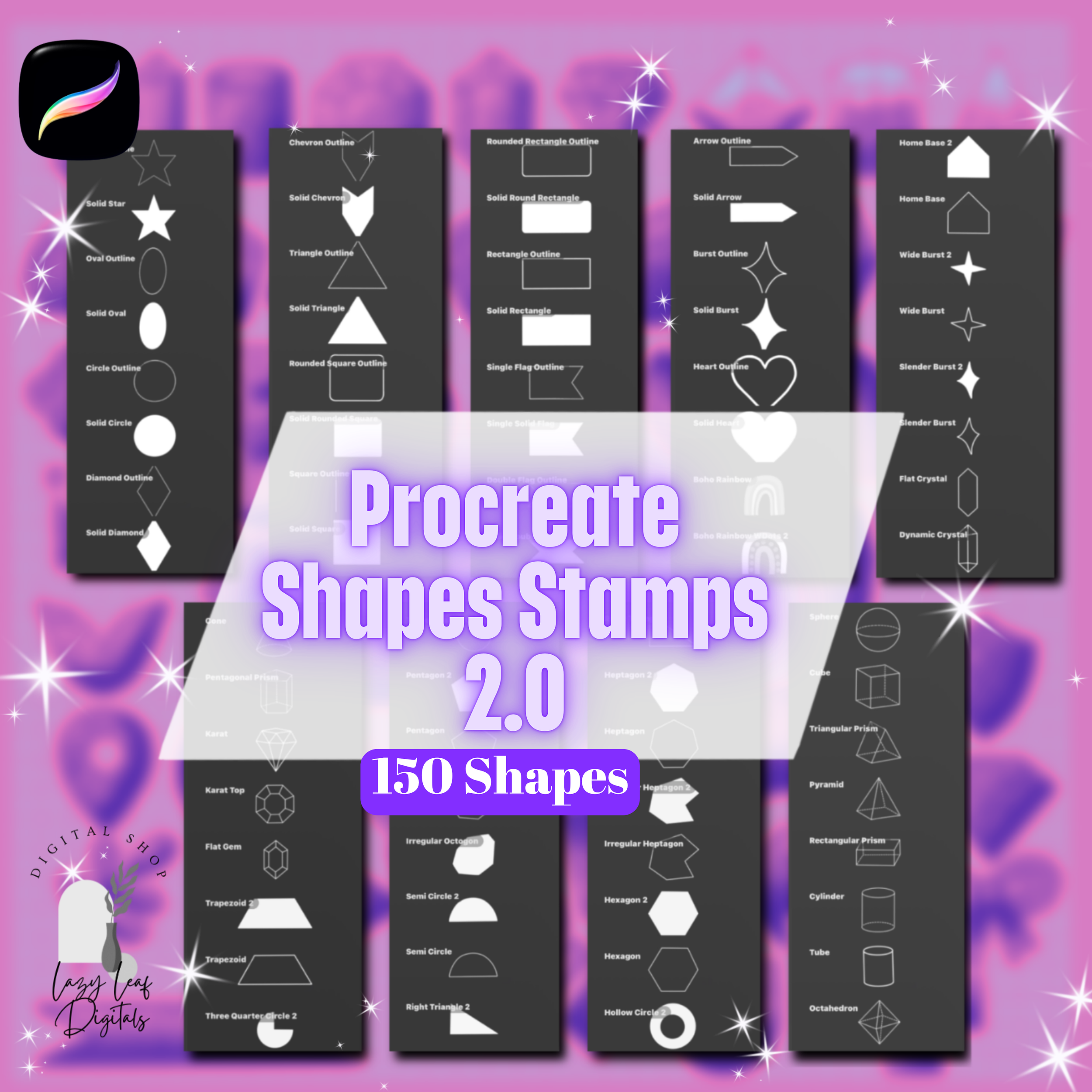 Geometric Shapes Stamps (150 Pack)