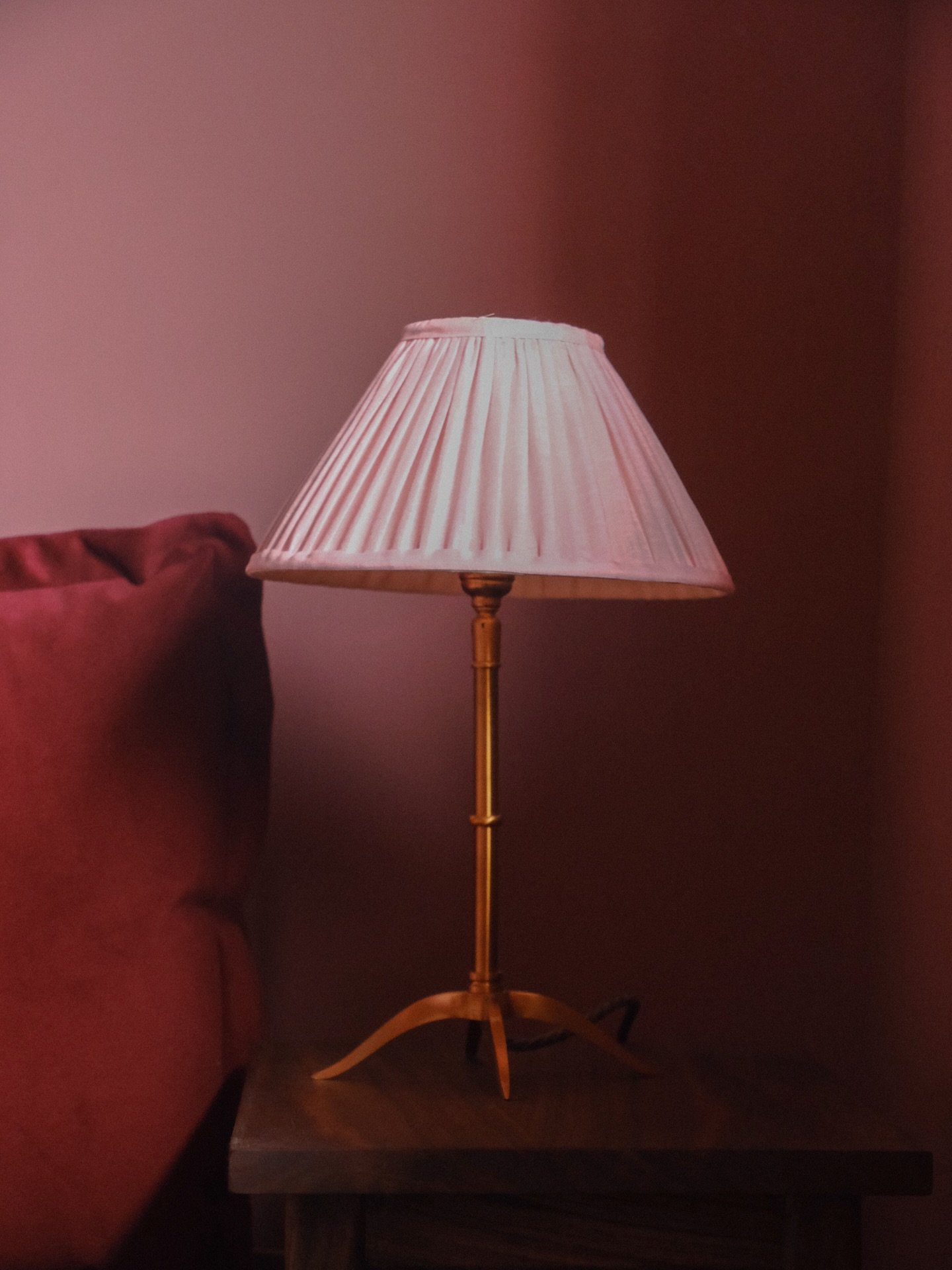 New additions to the pink room (aka &lsquo;the office&rsquo; or &lsquo;the library&rsquo;, if we&rsquo;re feeling fancy). The squishiest berry velvet futon, layered with a vintage blanket (picked up from the shop down the road for less than &pound;20