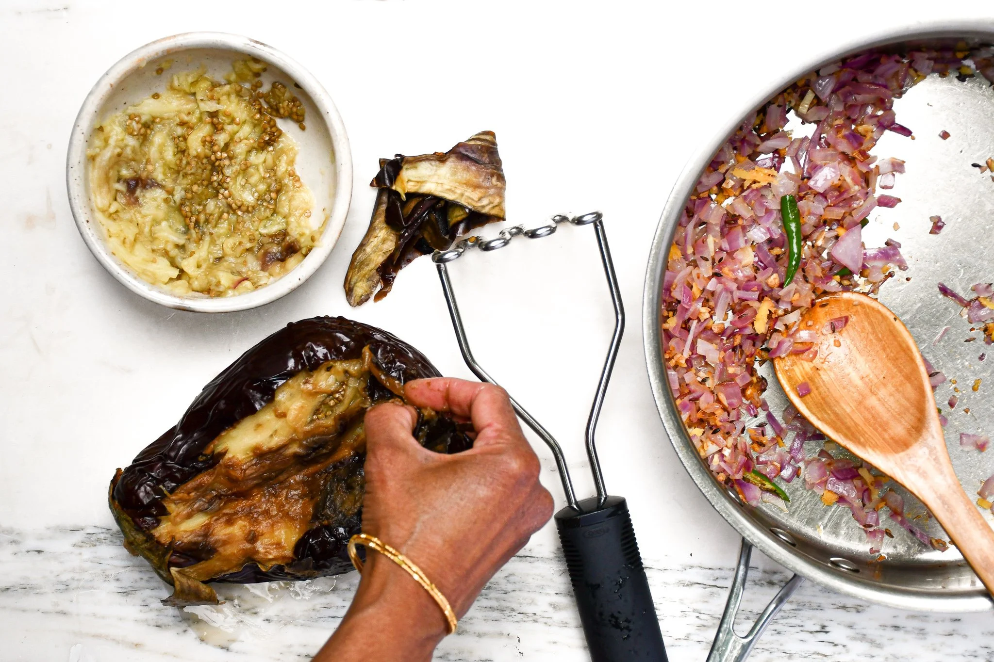 Baingan Bharta Making.jpg