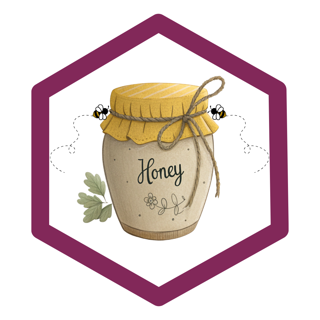 HoneyComb with Honey Canister and Bees Highlighting Community First Social Media Engagement Management Services At EmBeance Marketing & Design Based Out Of Columbus GA & Auburn Alabama