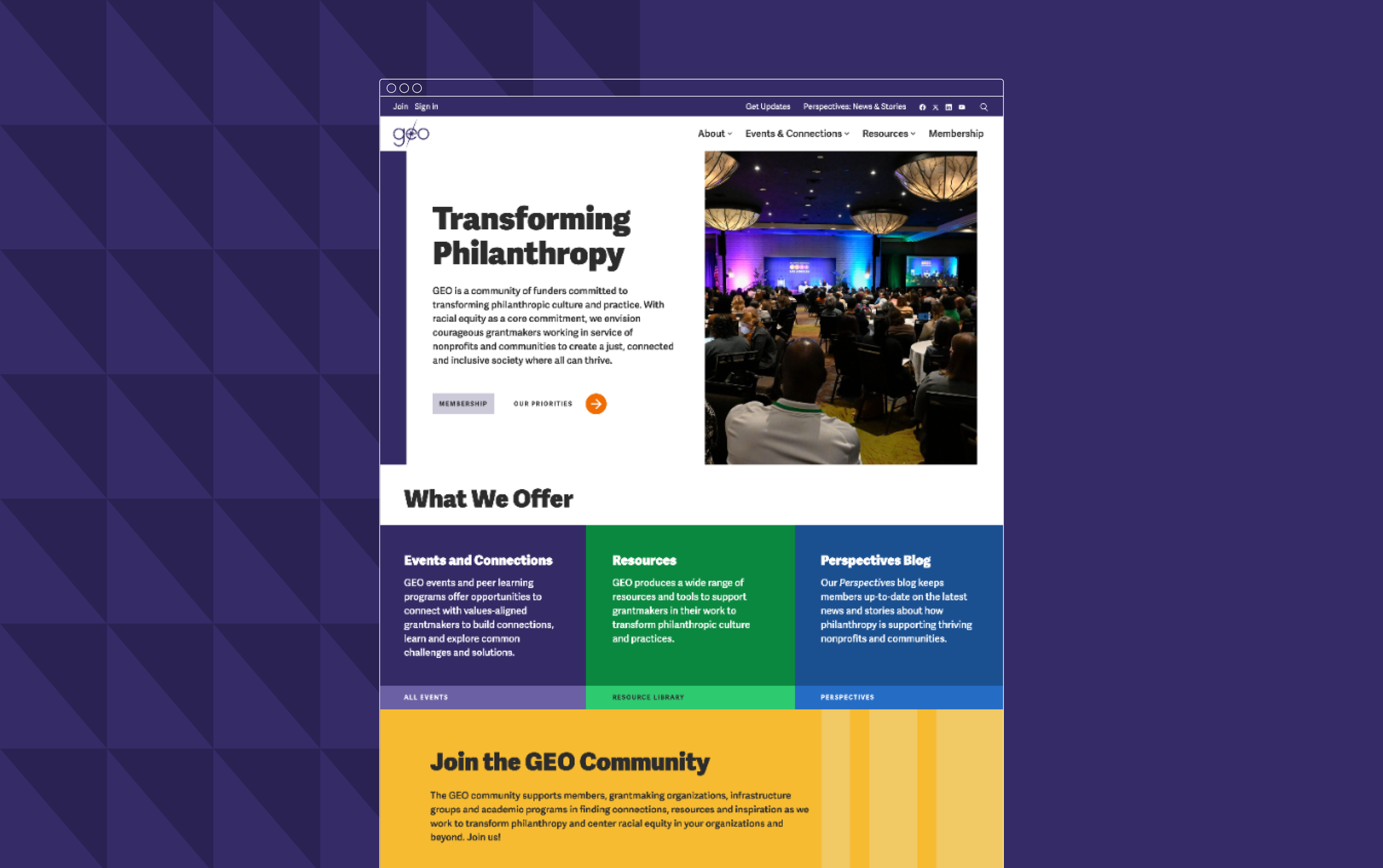 Snippet of GEOfunders.org