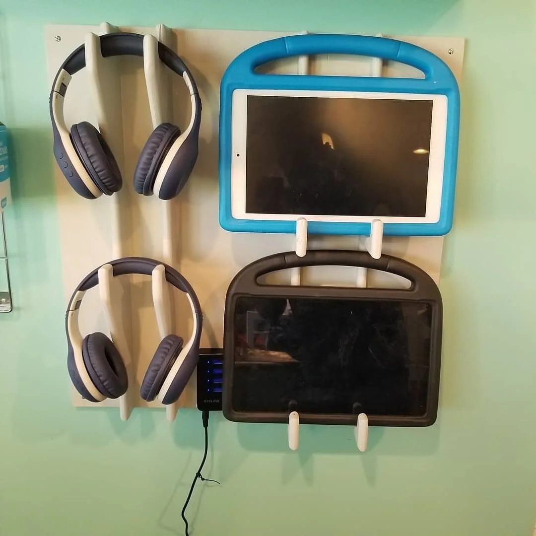 Tablet and headphone charging station completed.  Made from 1/2&quot; plywood and cut on the CNC router.  Thank you to @woodwhisperer for the inspiration for the design