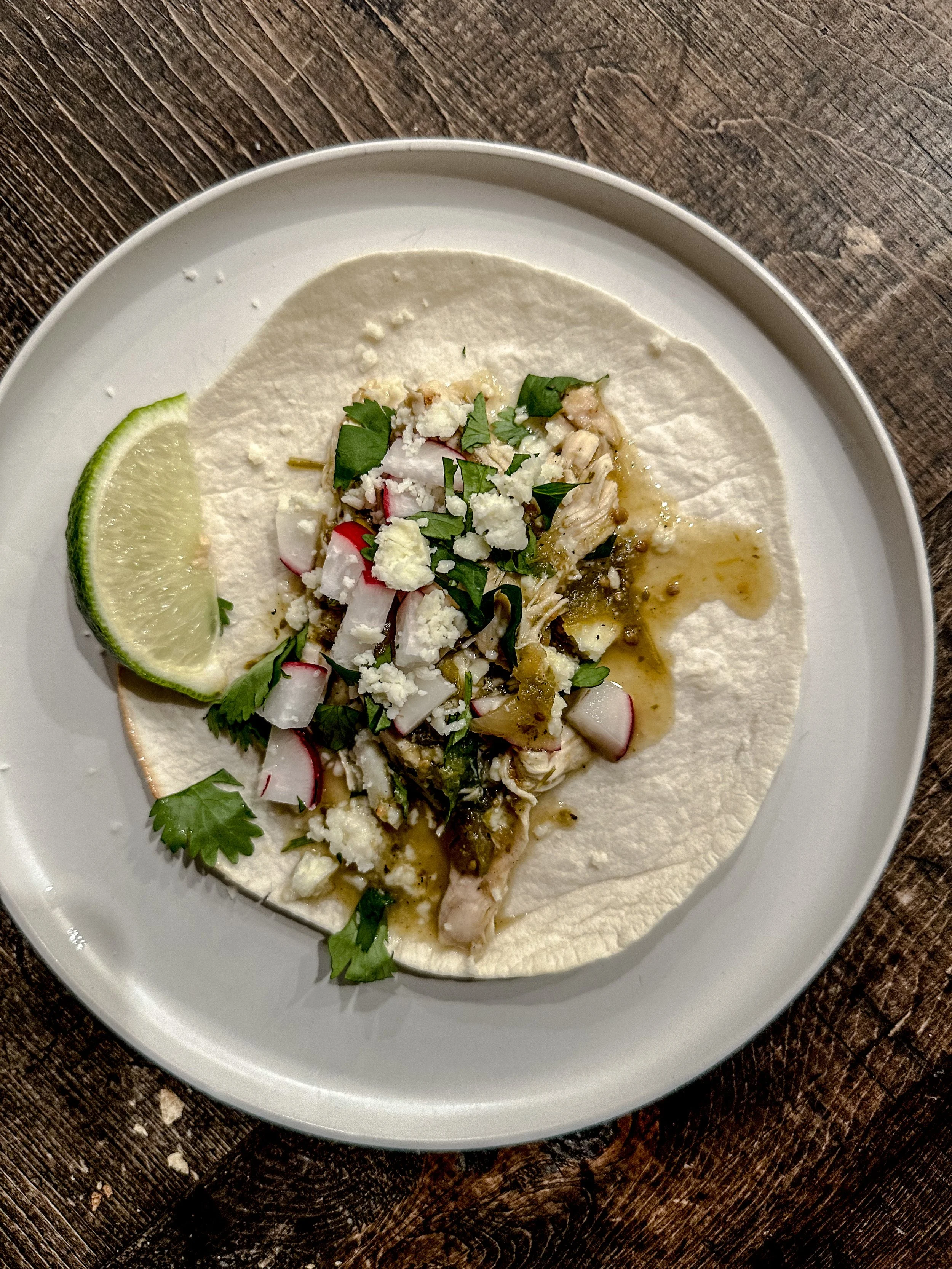 Salsa Verde Chicken Tacos — thunderduck farm