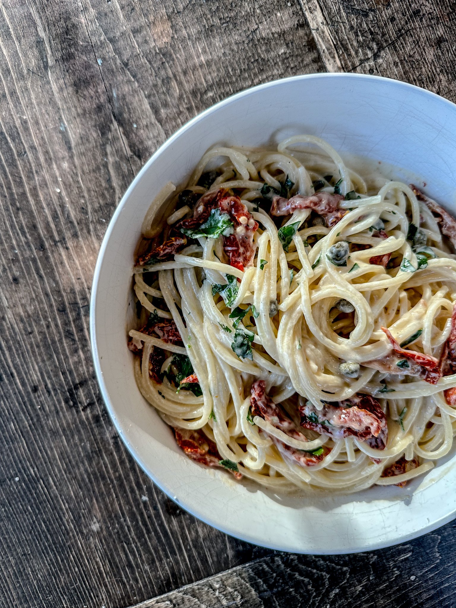 Creamy Sundried Tomato Spaghetti — thunderduck farm