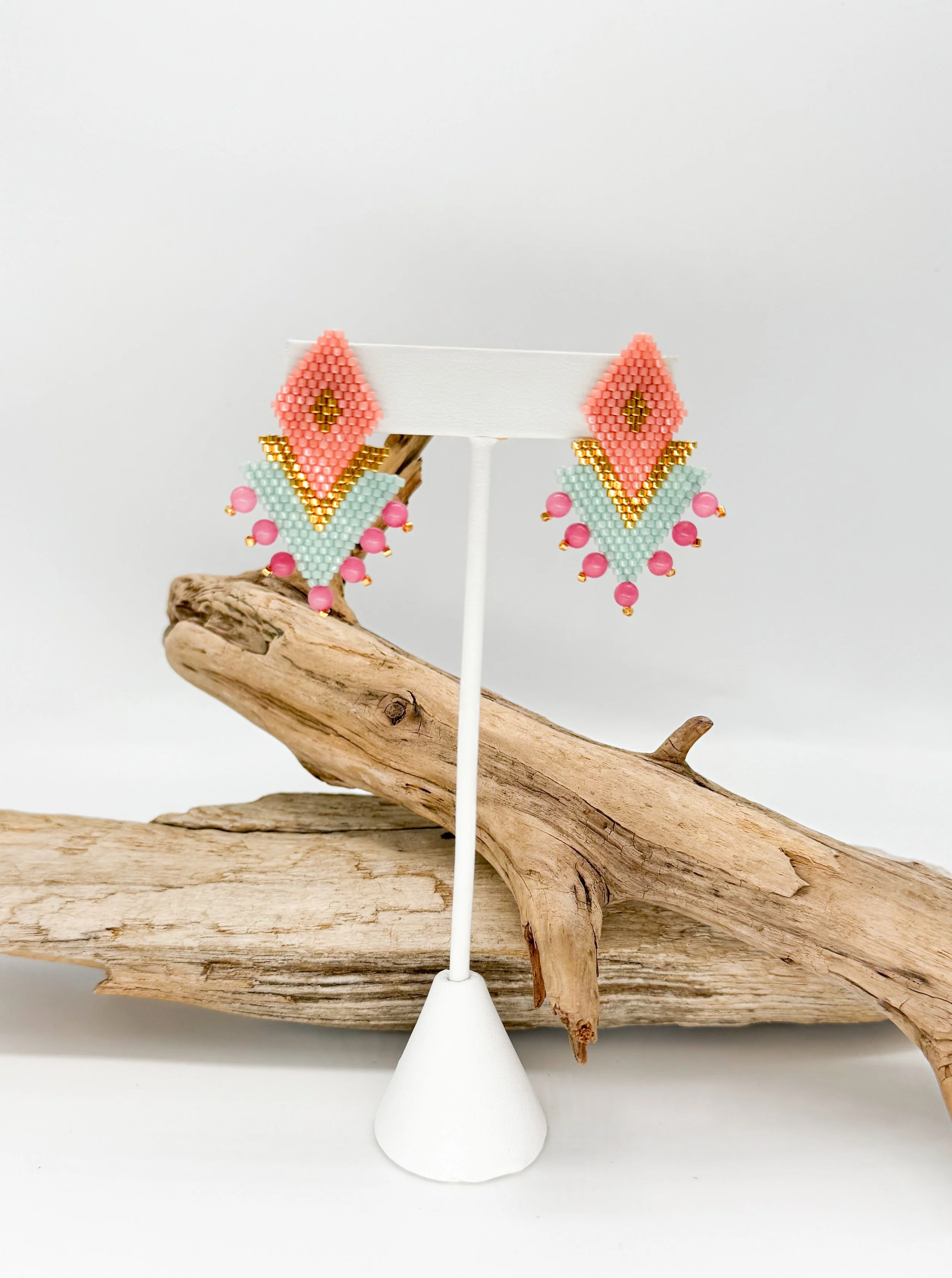 Geo Gemstone Studs