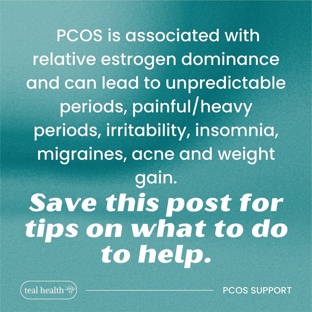 Estrogen dominance can greatly disrupt your body, and unfortunately, it's common in people with PCOS. 
⠀⠀⠀⠀⠀⠀⠀⠀⠀
Luckily, there are a lot of things that you can do in your lifestyle to help! 
⠀⠀⠀⠀⠀⠀⠀⠀⠀
Try... 
💙 Increasing fiber intake. 
💙 Limiting