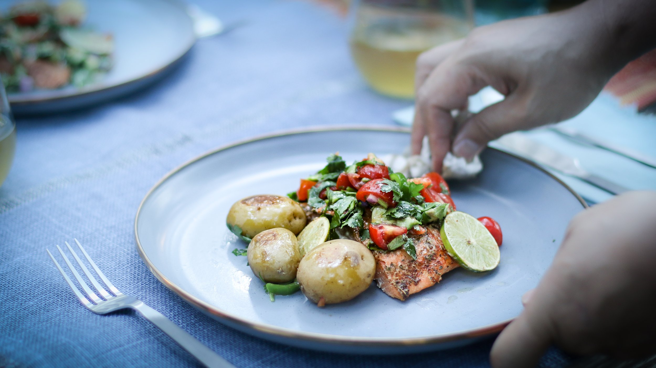 Paprika Lime Salmon with fresh Salsa - A Southern-Inspired Recipe on Plate 1.jpg