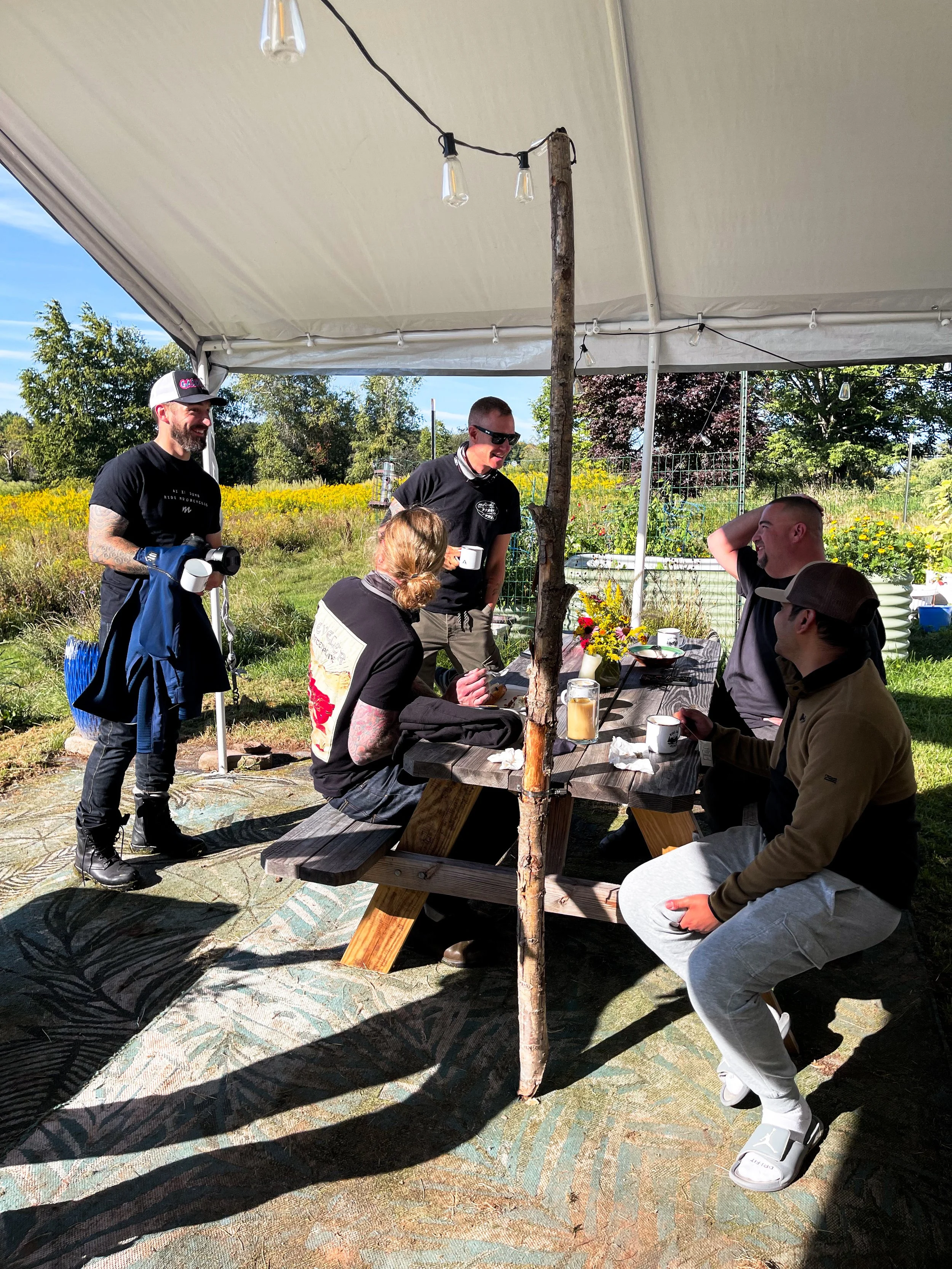 Hanging out and Drinking coffee Motocamp Setup Mountain Cruisin 2026.JPG.JPG