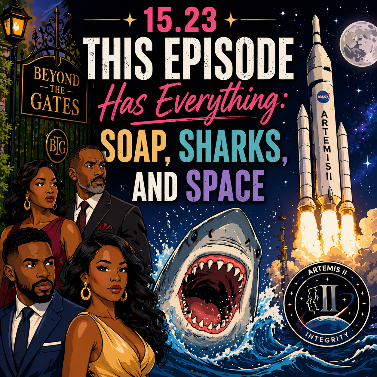 15.23 This Episode Has Everything: Soap, Sharks, and Space