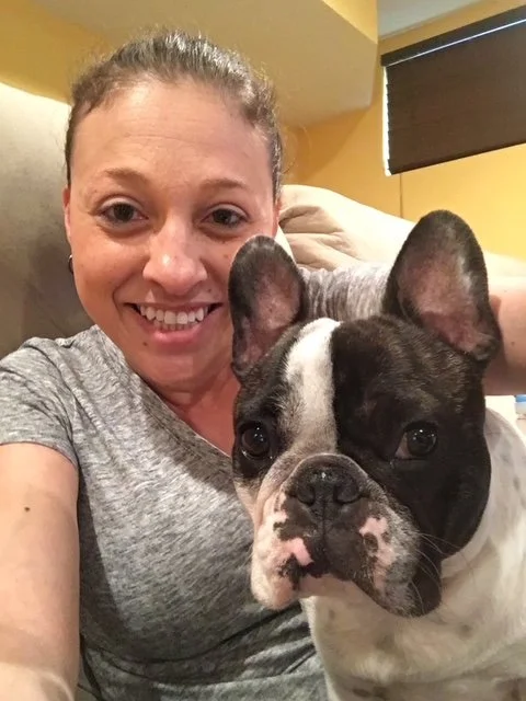 Pet communicator Brandi Van with her dog, offering pet psychic readings and animal communication for events in the Philadelphia area.