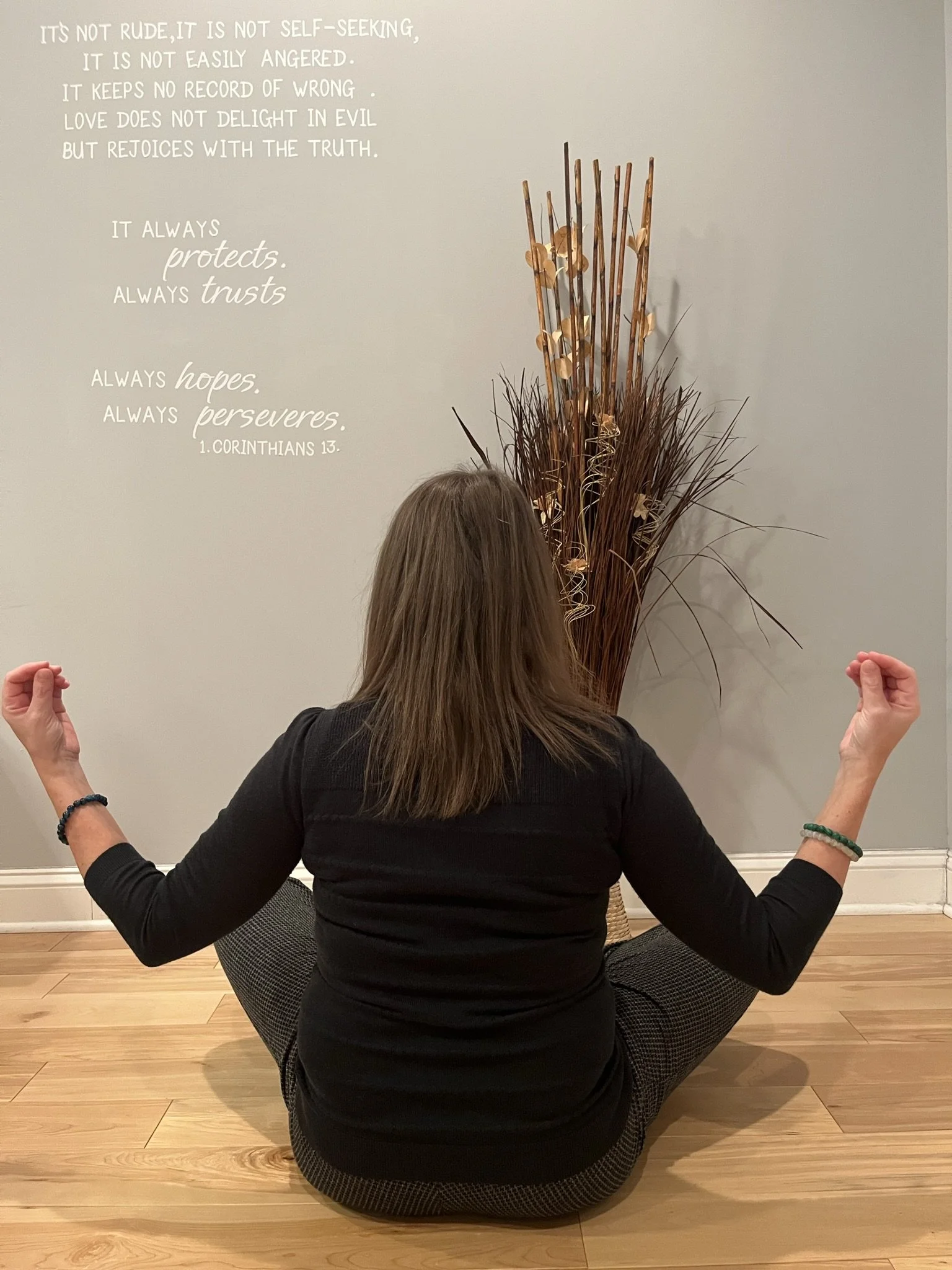 Psychic mentor meditating to strengthen intuition and spiritual connection