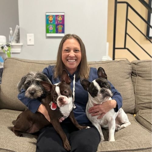 Brandi Van with her dogs, reflecting the connection between pets and their people.