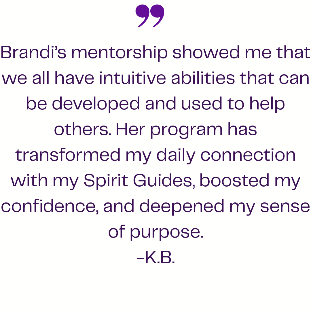 Testimonial highlighting a graduate’s journey in mediumship training online, meditation for psychic development, and building their spiritual gifts through mentorship.