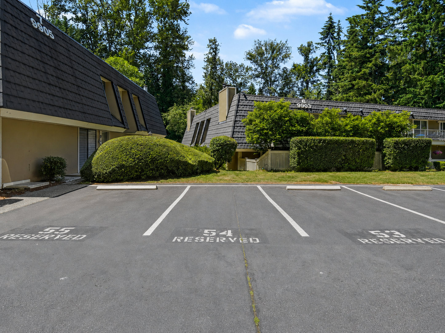 Center parking spot 54 is the designated parking spot