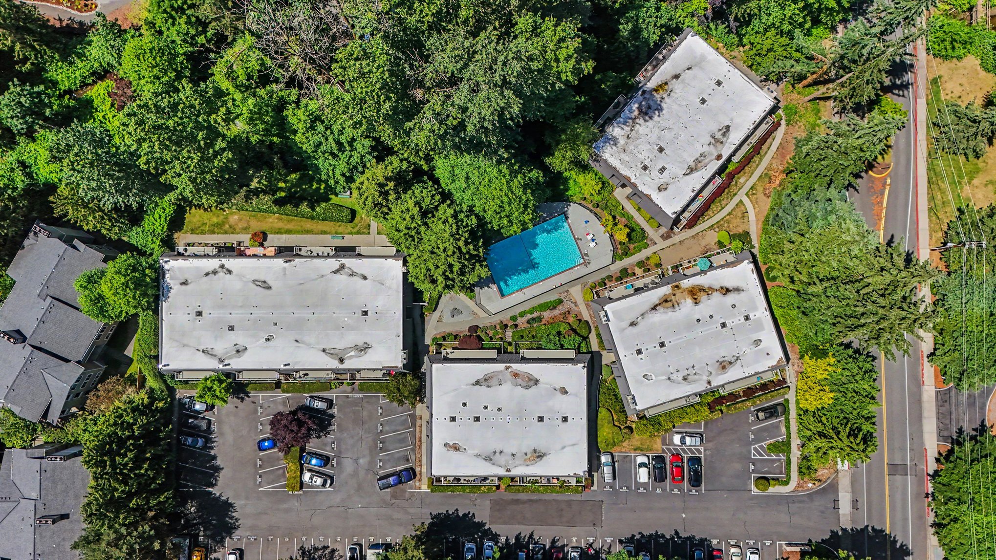 Aerial view of The Village Condominiums