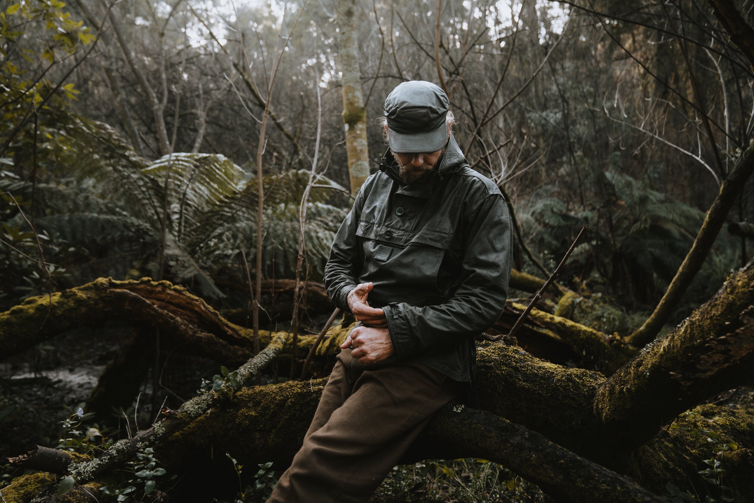 waxed canvas anorak rain jacket raincoat outdoors heavy duty hunting