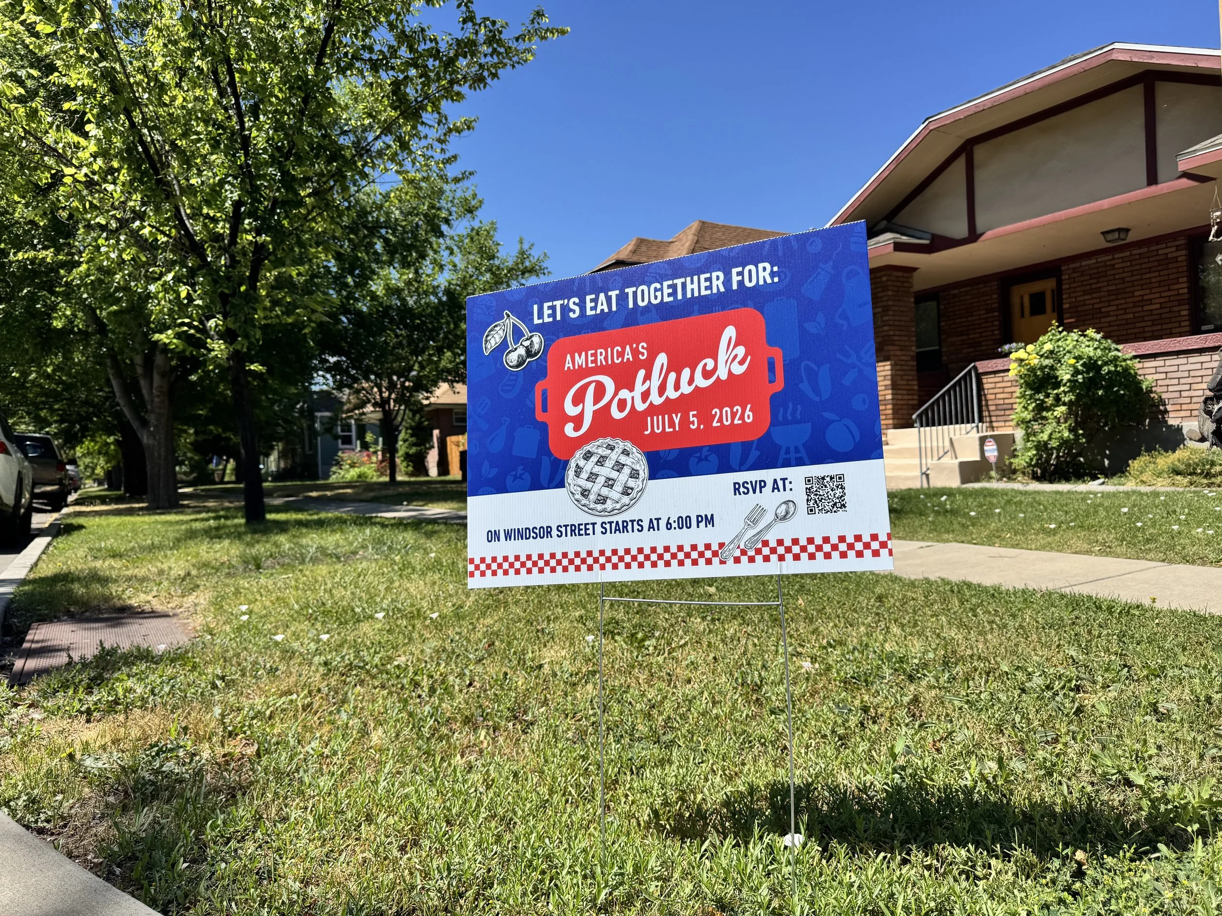 America's Potluck Lawn Sign