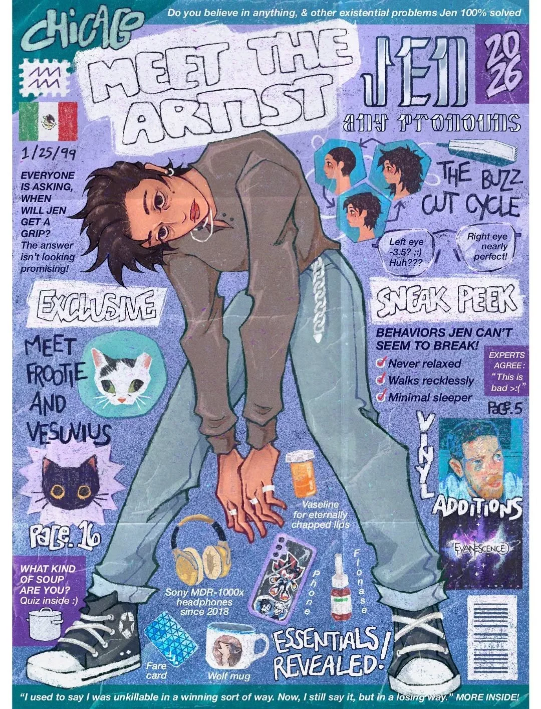 Thought about making the soup personality quiz real, but decided you already know in your heart what soup you are
.
Haven't had a non moving meet the artist the last 2 years but thats all changed now with a fake magazine
.
.
.
.
#meettheartist #meett