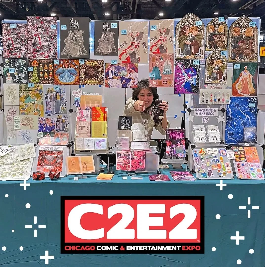 So far havent gotten con sickness 🤞🏼, talked to so many cool people, another c2e2 in my c2e2 pocket
.
.
.
.
#c2e22026 #artistalley #c2e2 #artistalleytable