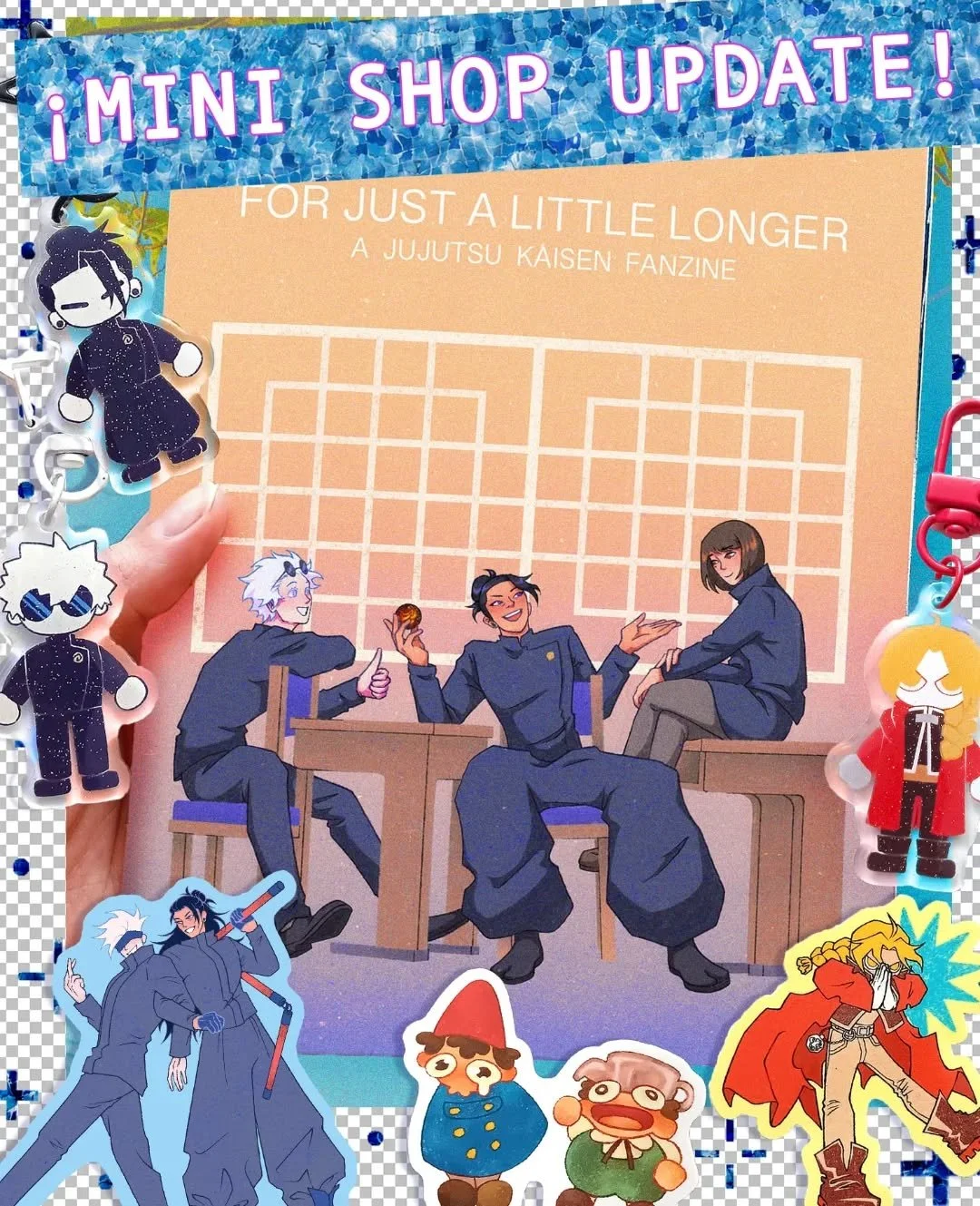 Im so excited to finally have this fanzine ready to send out to people!! Its kinda funny in general that it exists because I never made the comics with the intention to ever print them, but now that I can hold it im like :0. One of the three fun page