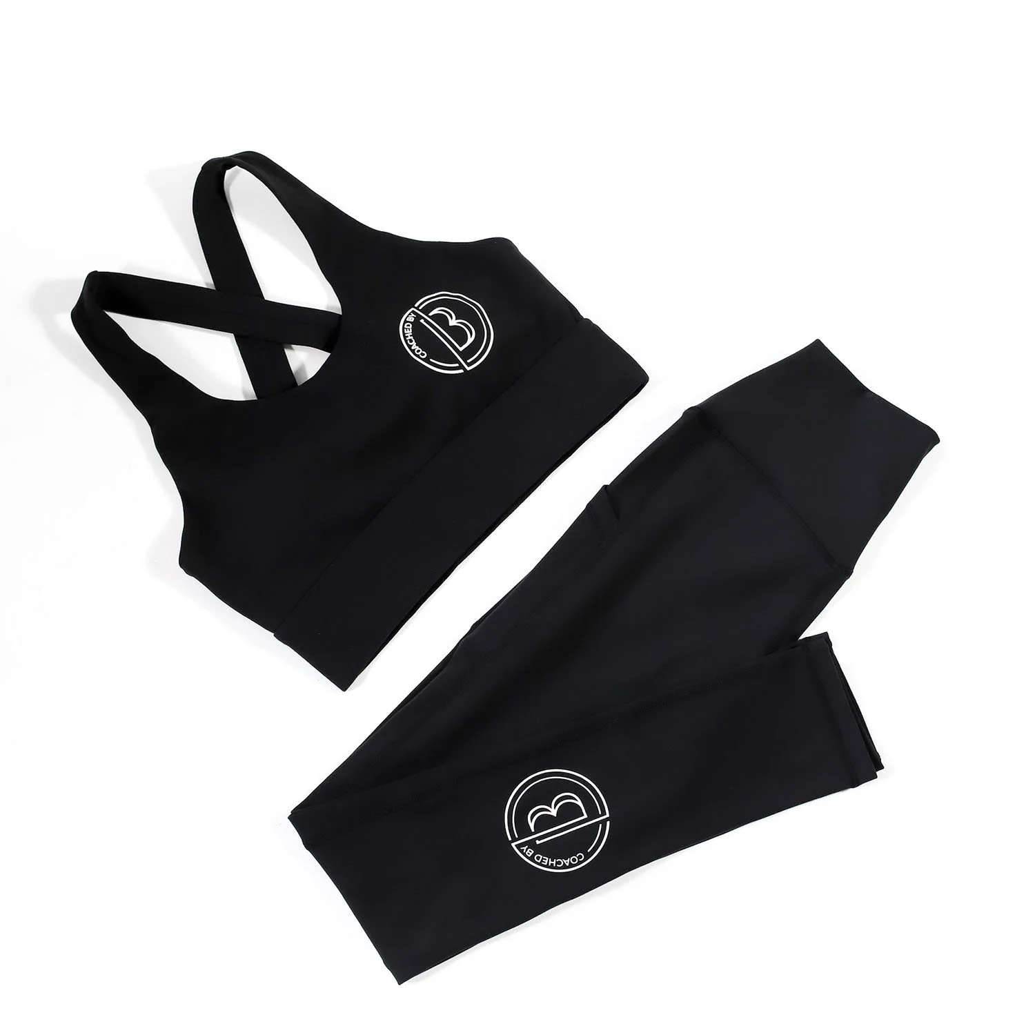 Custom printed crop bra tights logos JPorter apparel Perth