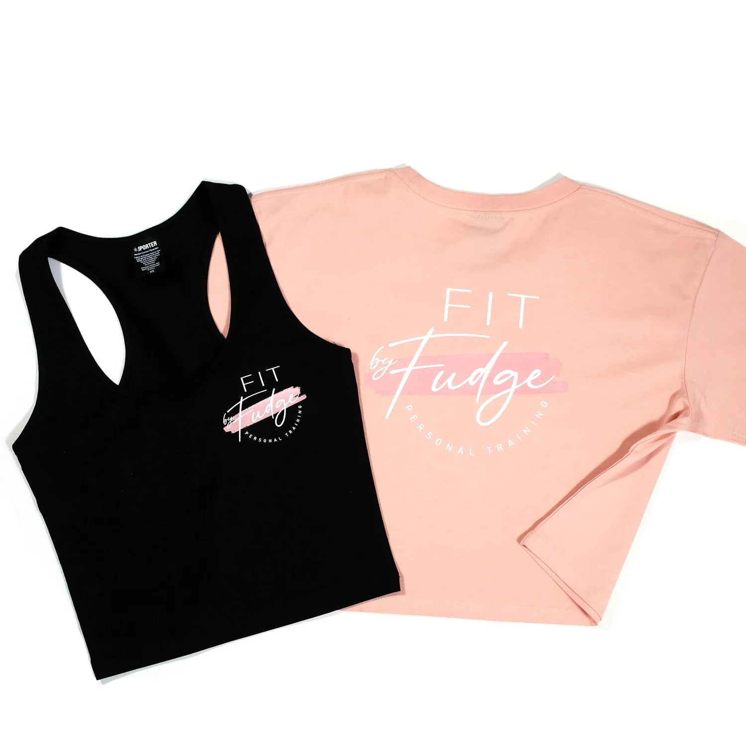 Custom printed crop top singlet tee logos JPorter apparel Perth