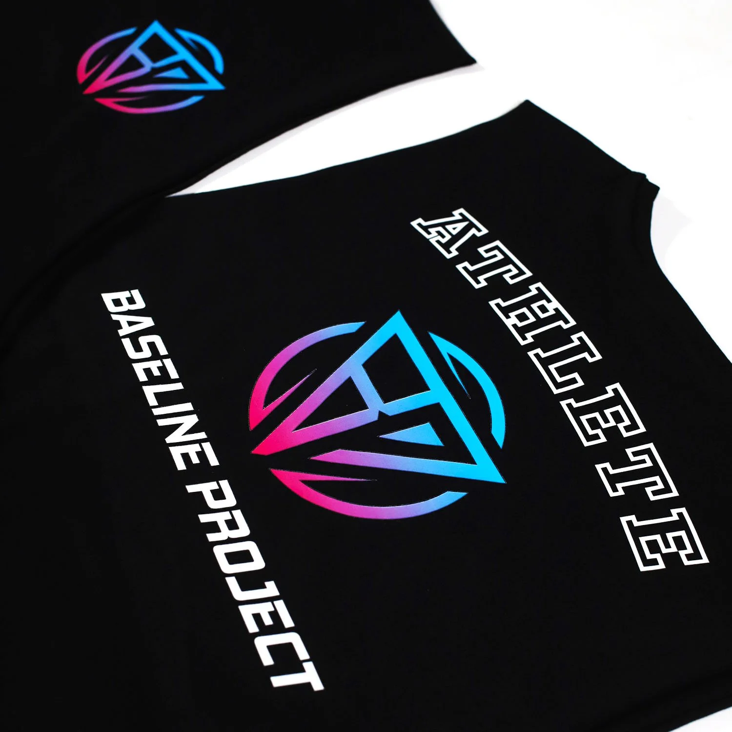 Custom printed muscle tee shirt tank logos JPorter apparel Perth