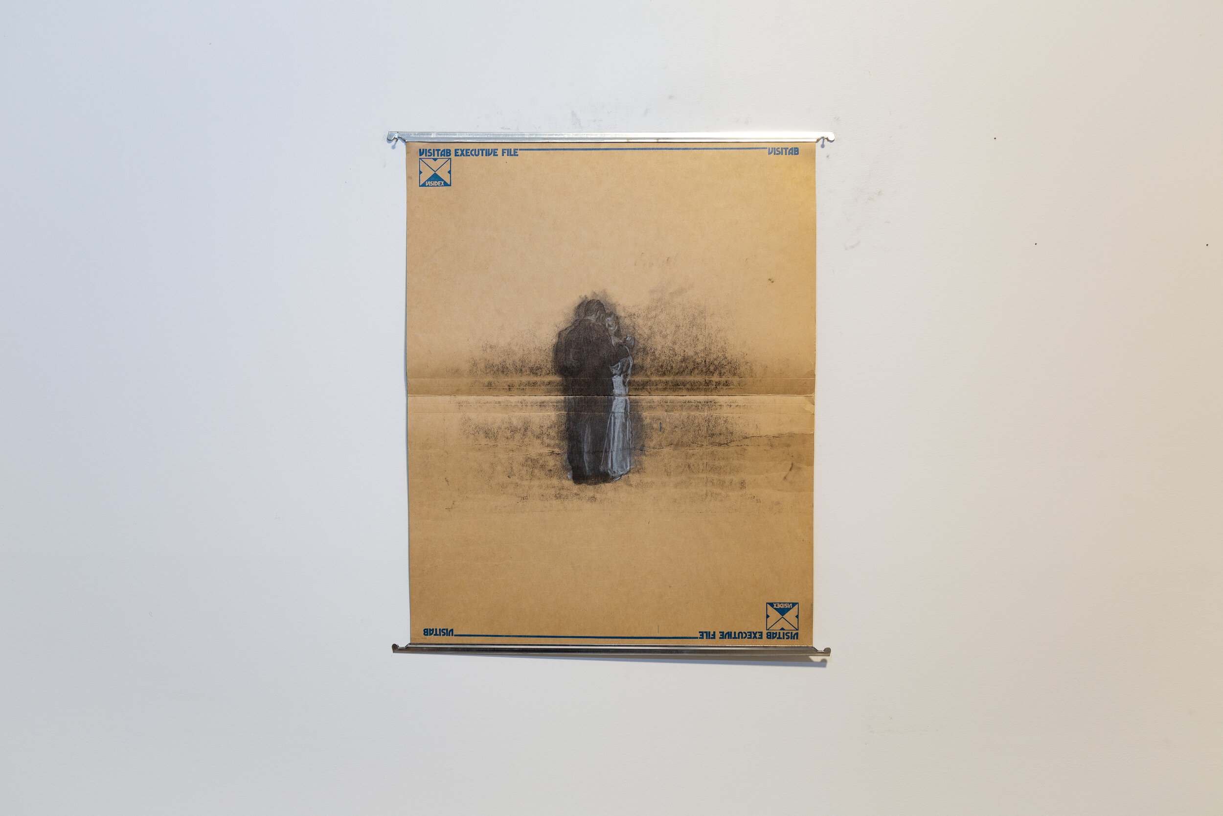 suspension (wed), 2021, charcoal on file, 47 x 40 cm