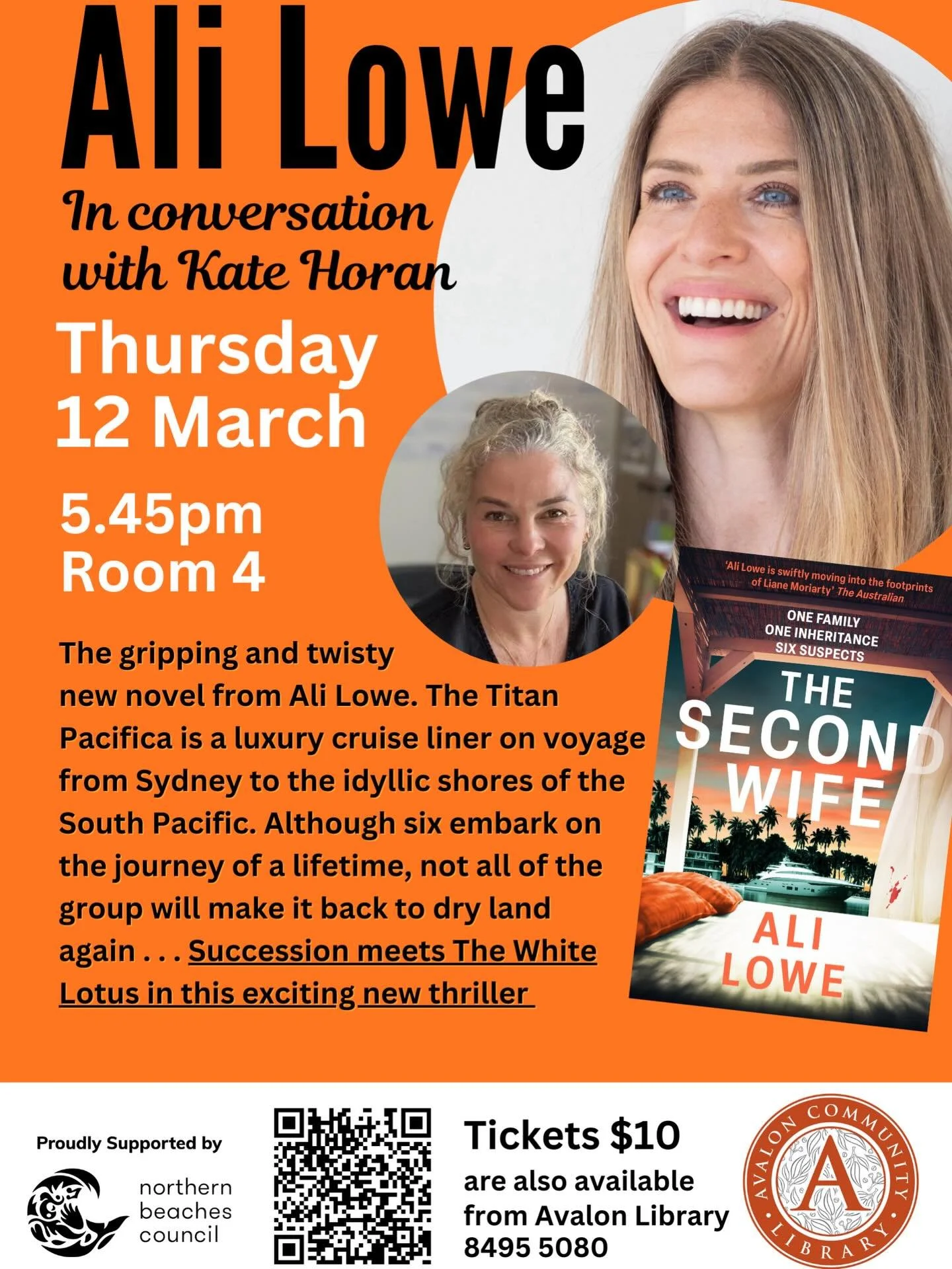 This event at Avalon Community Library on March 12 will be my second of only three in Sydney. I&rsquo;ve spoken at Avalon for all of my books now and it&rsquo;s one of my faves. 
Northern Beaches folk, do come along for the legendary recreation centr