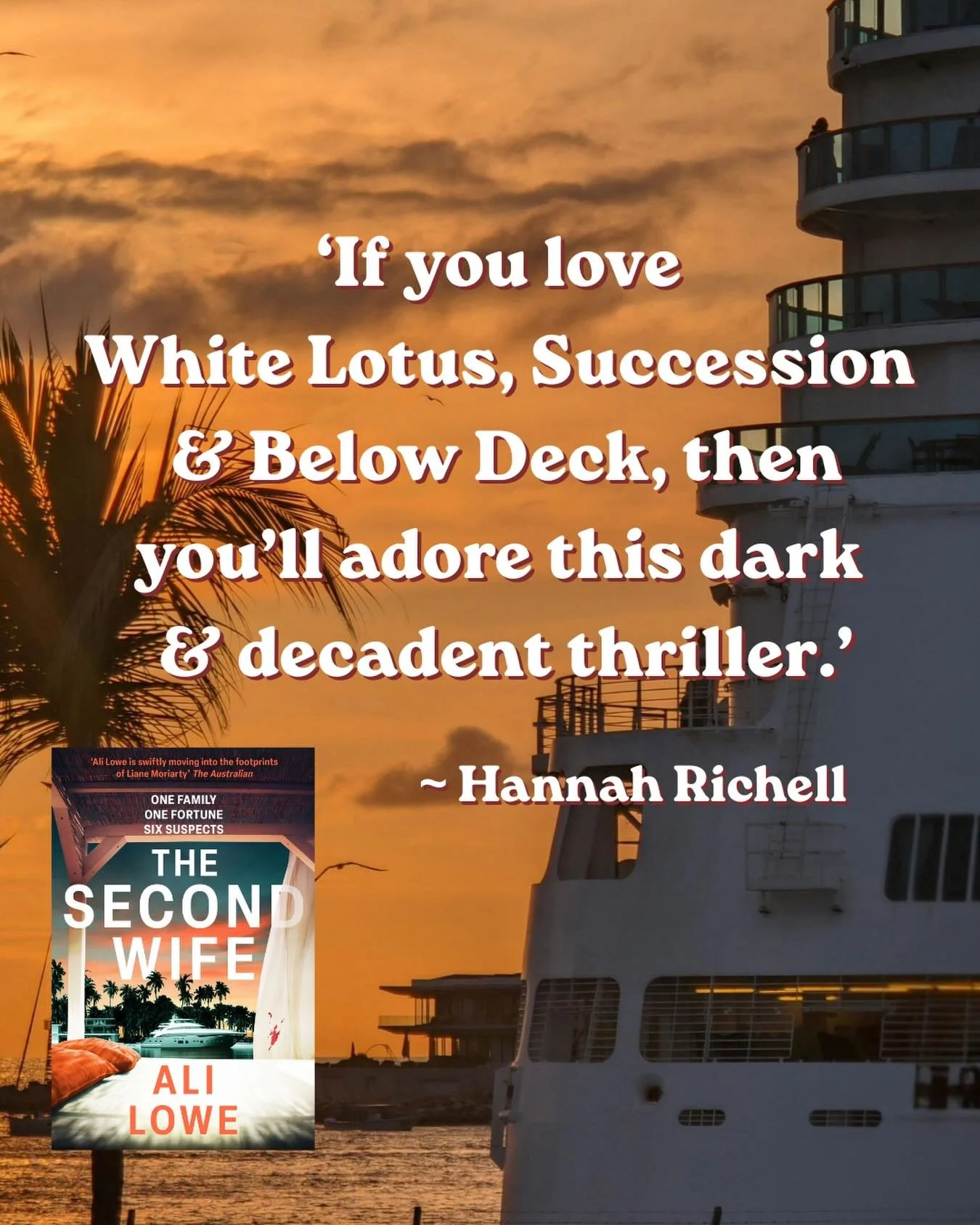 It&rsquo;s such a thrill to get an endorsement from an author whose books you adore. This quote from @hannahrichell makes me so happy. Thank you, Hannah, for taking the time to read The Second Wife. It is so appreciated 🙌🏻