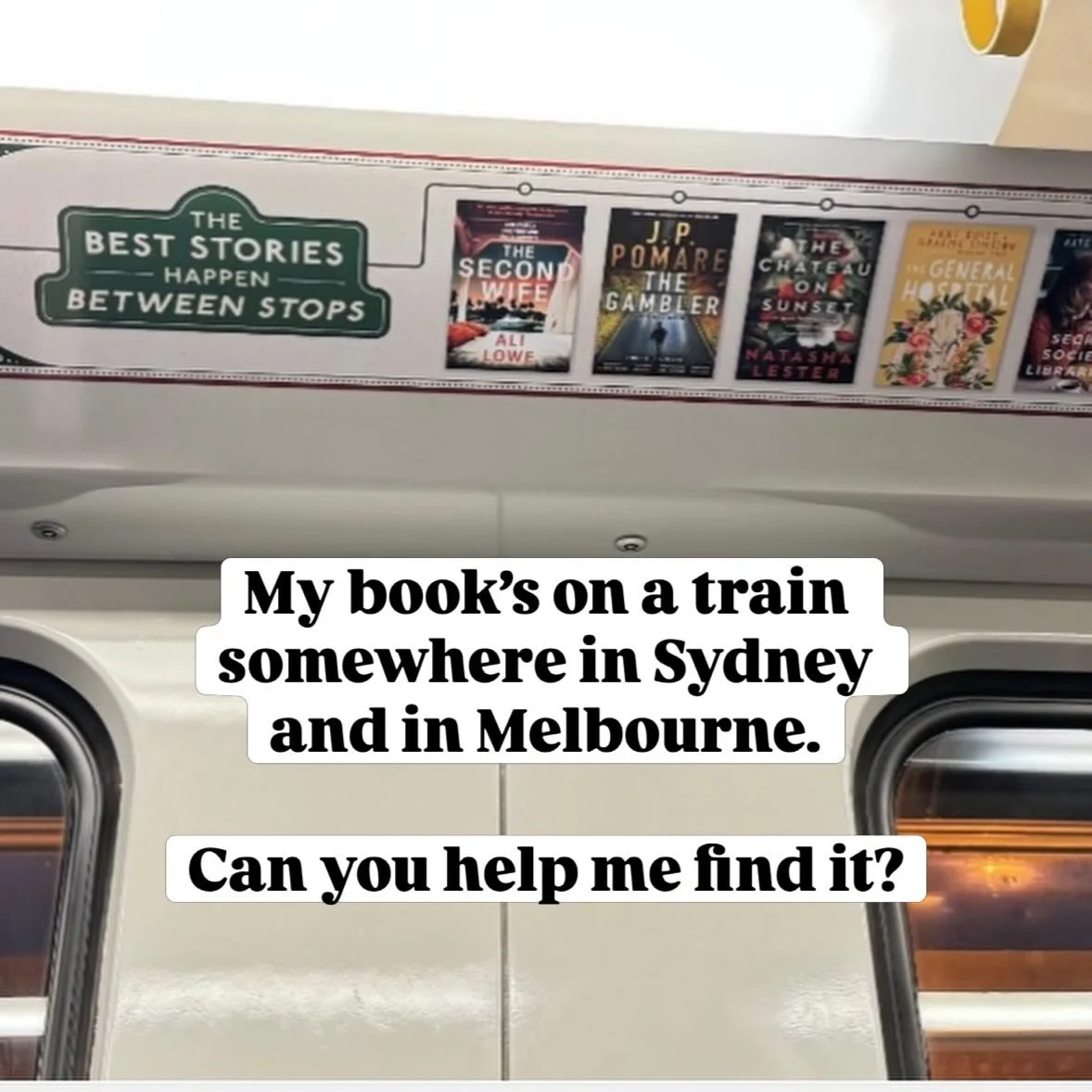 A signed book of your choice (one of mine, obvs) for the first three readers to send a pic of THE SECOND WIFE on a train in the wild 🤗