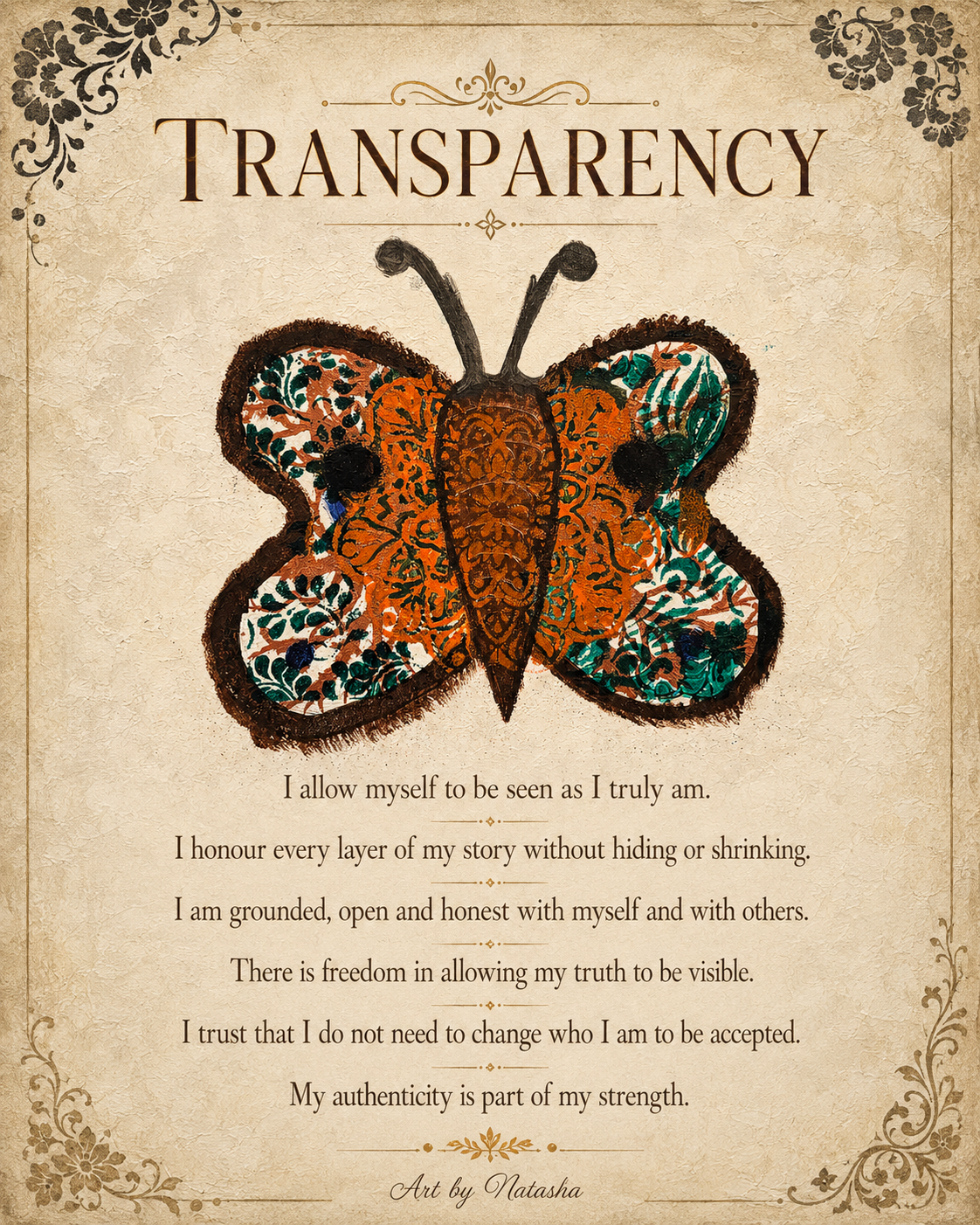 Art by Natasha - Transparency | The Butterfly Effect Workshop